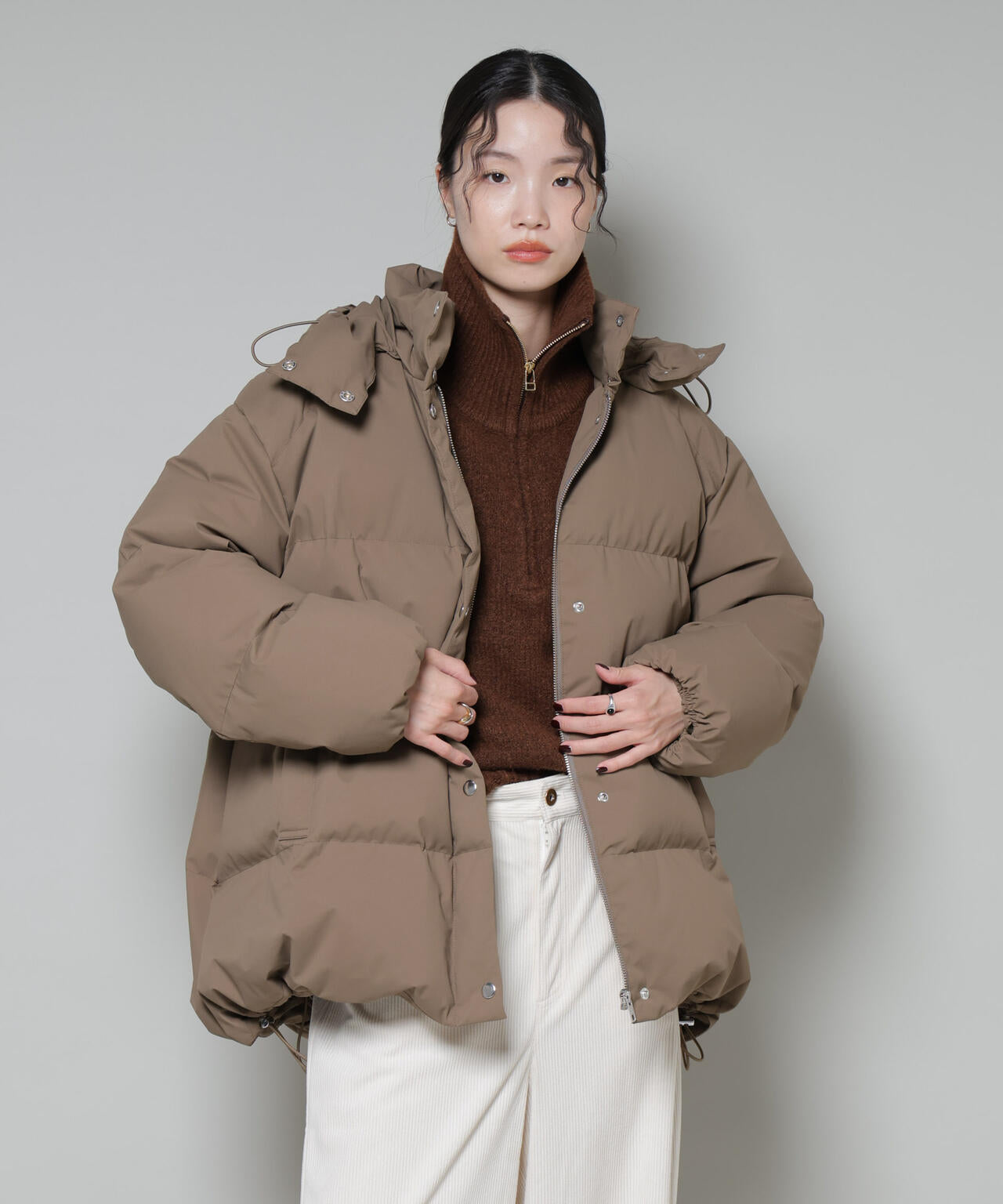 Aラインミドルダウンコート