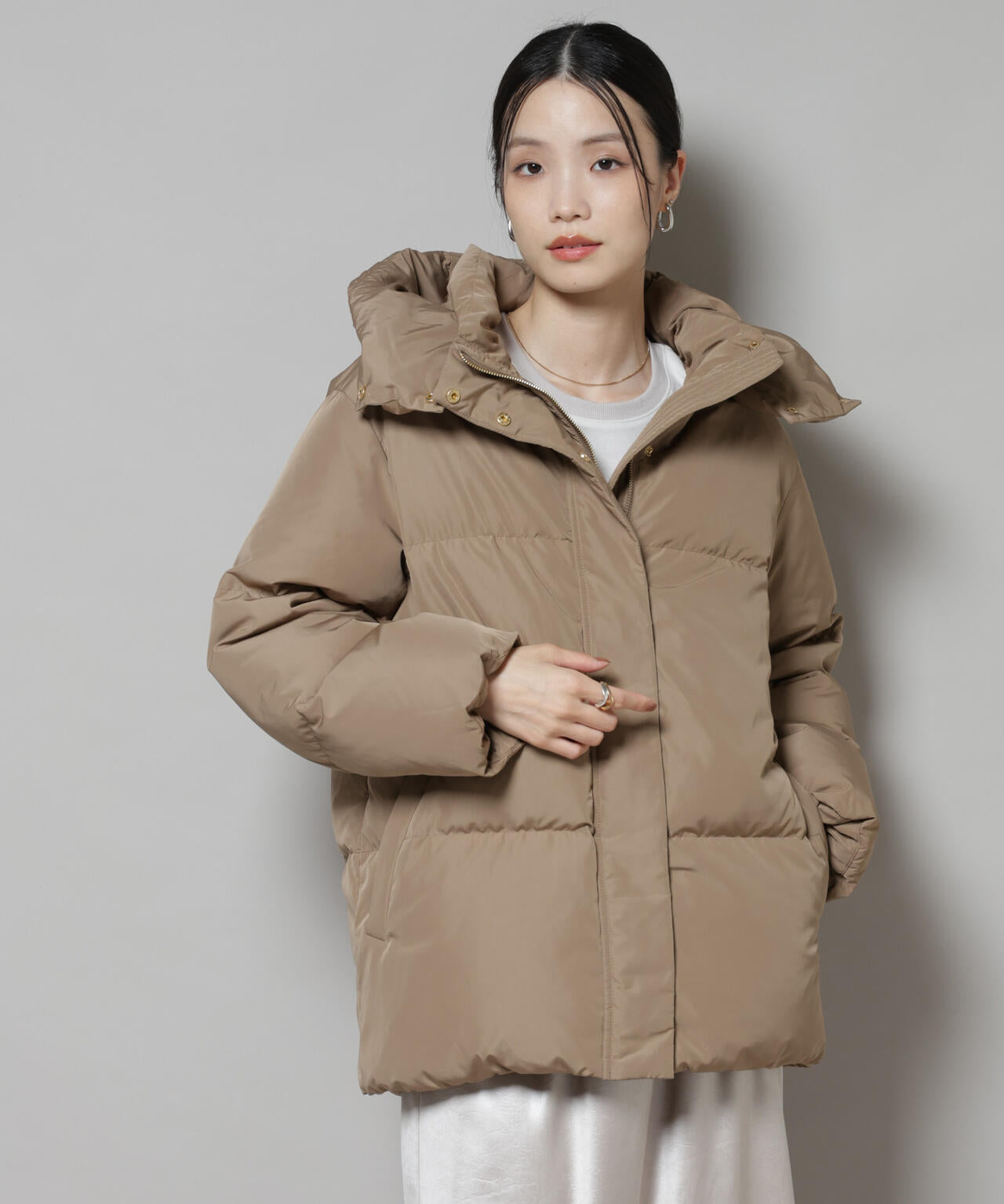 撥水加工 フードショートダウンコート | NANO universe（ナノ