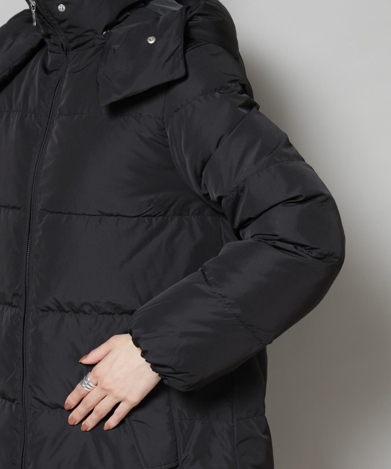 撥水加工 フードロングダウンコート