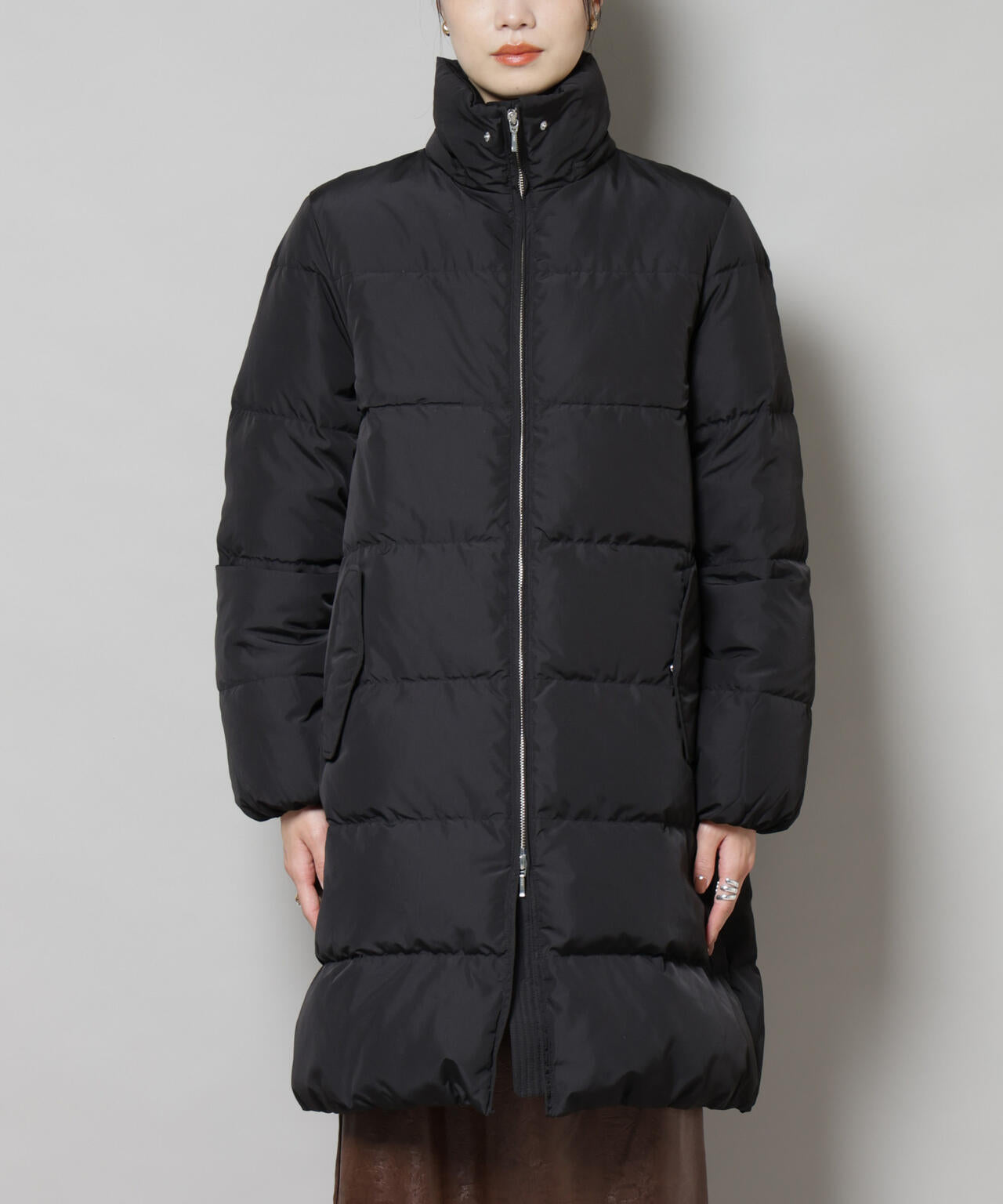 撥水加工 フードロングダウンコート