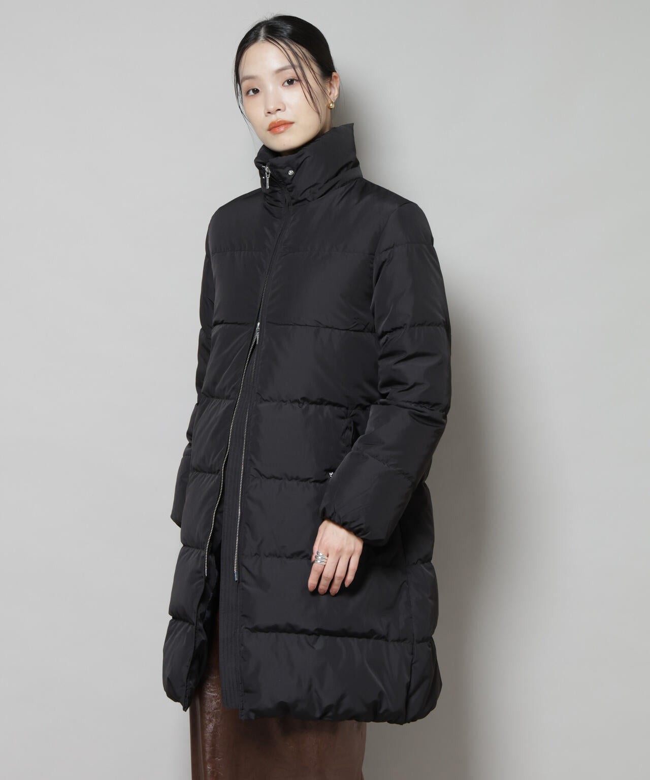 撥水加工 フードロングダウンコート