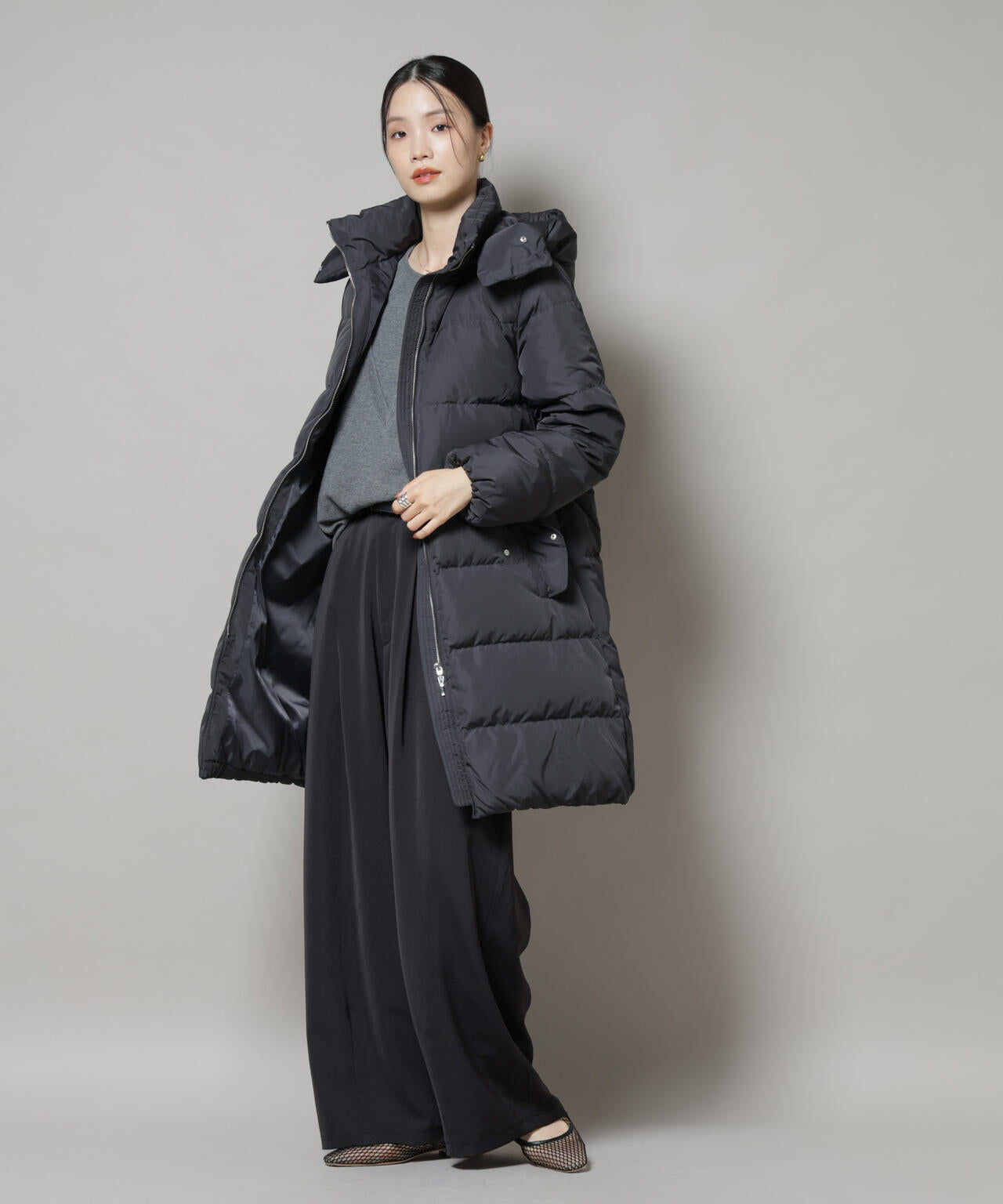 撥水加工 フードロングダウンコート | NANO universe（ナノ