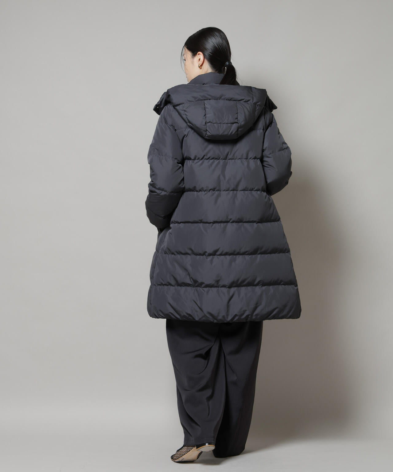 撥水加工 フードロングダウンコート