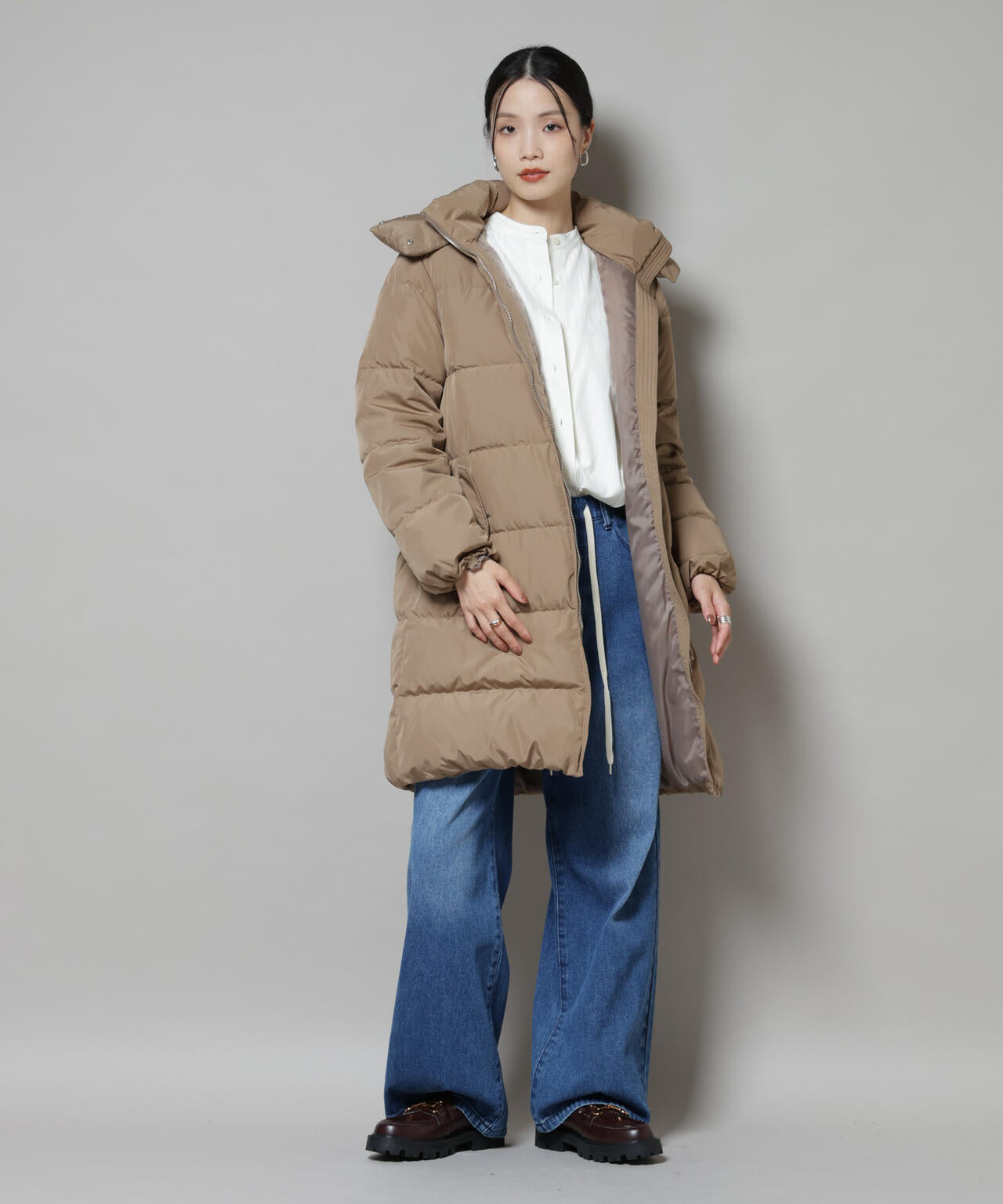 撥水加工 フードロングダウンコート | NANO universe（ナノ