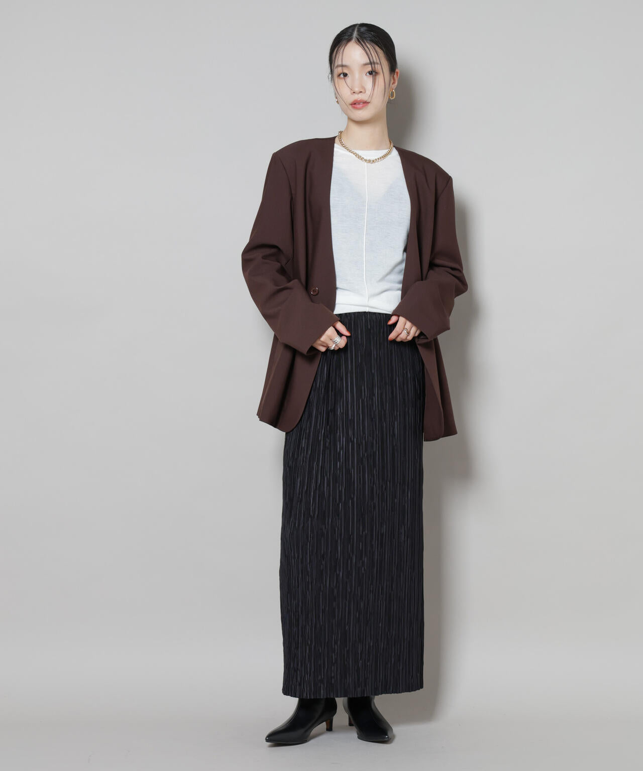 カラーレスワイドショルダージャケット(セットアップ可) | NANO