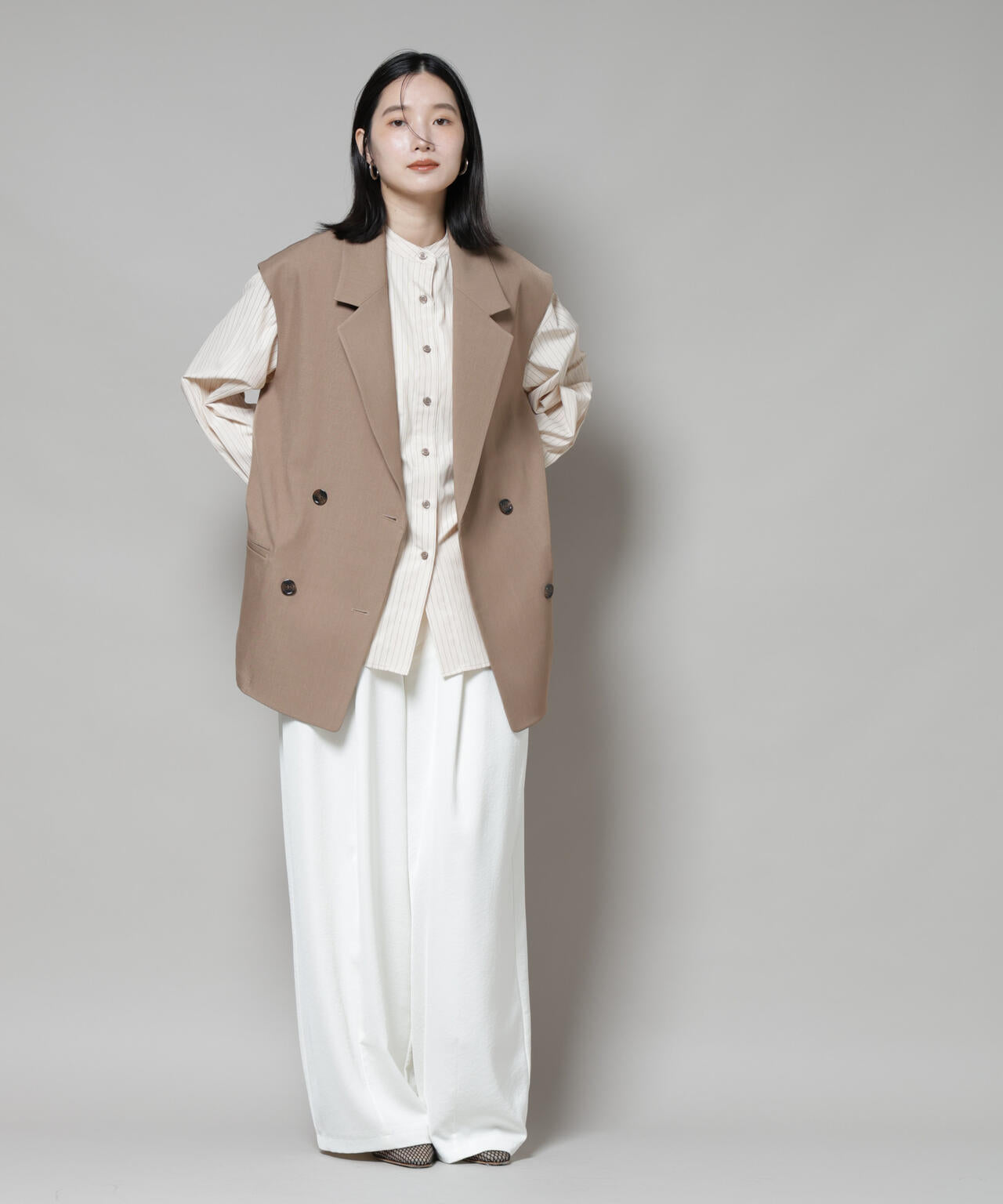 テーラードＷボタンミドルジレ(セットアップ可)