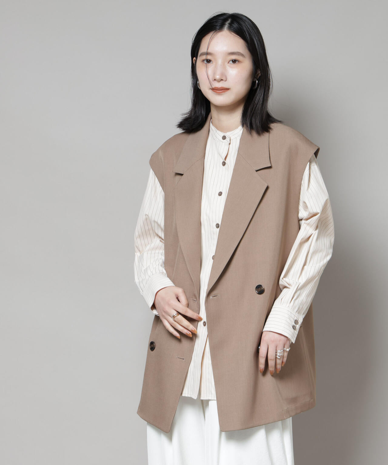 テーラードＷボタンミドルジレ(セットアップ可)