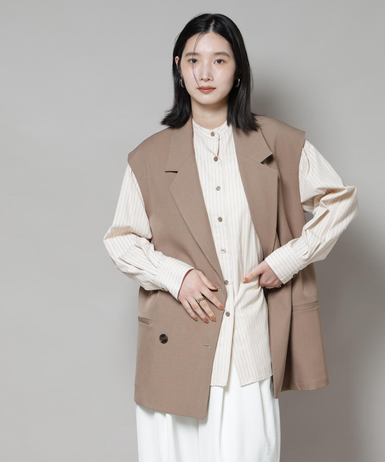 テーラードＷボタンミドルジレ(セットアップ可)