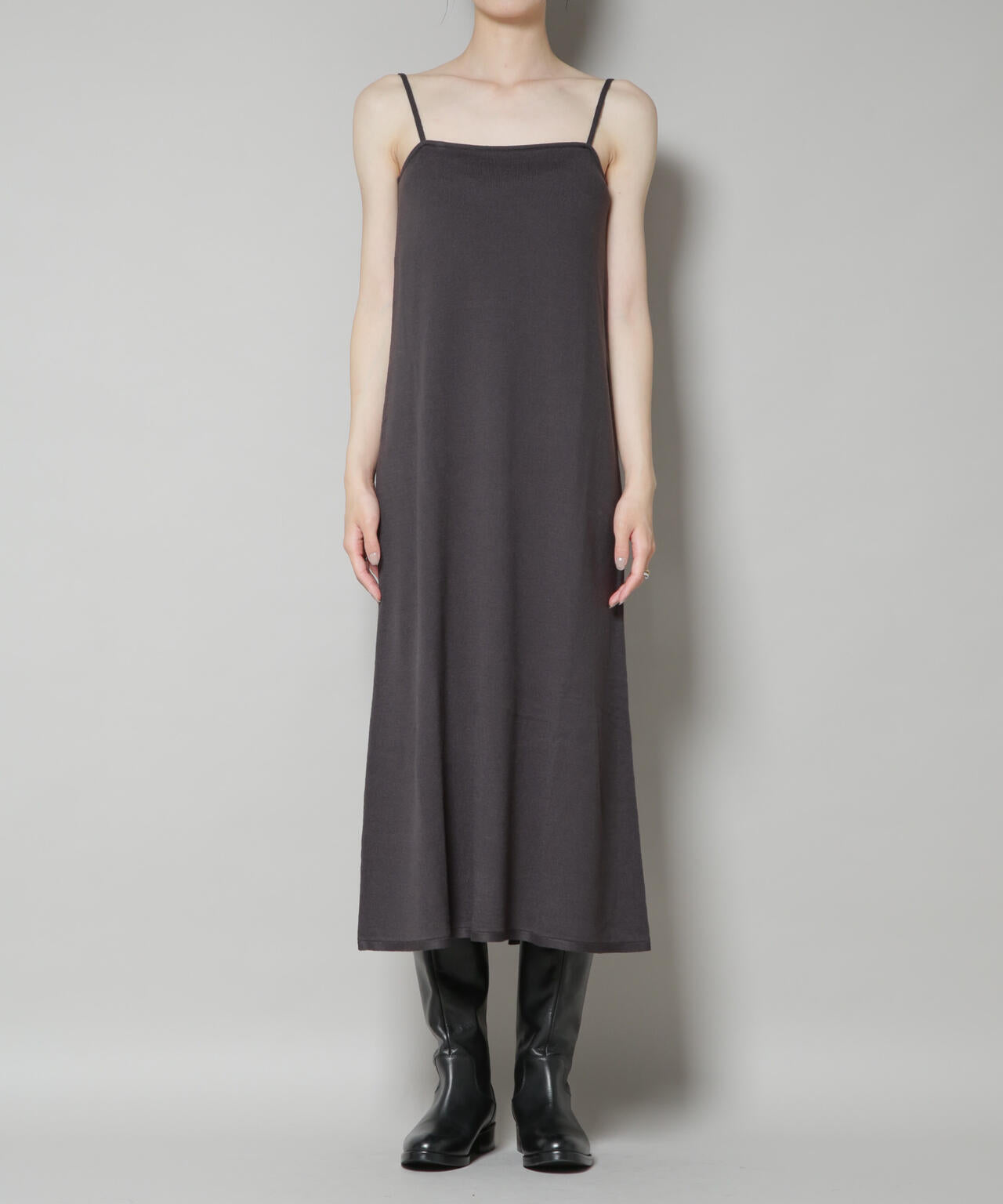 ニットキャミワンピース×クロップドVネックニット セット | NANO