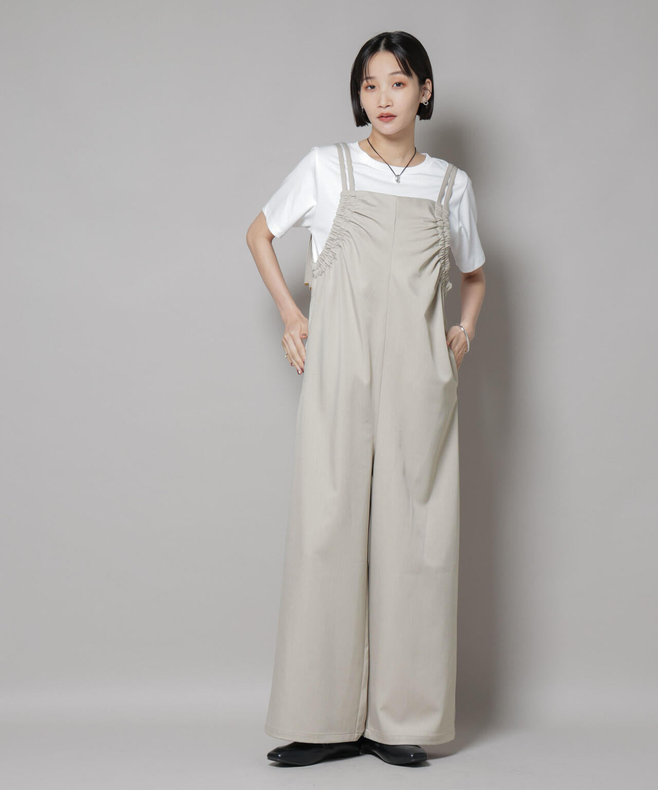 noanoa hawaii サロペットパンツ ギャザーデザインサロペットパンツ | NANO universe（ナノ・ユニバース