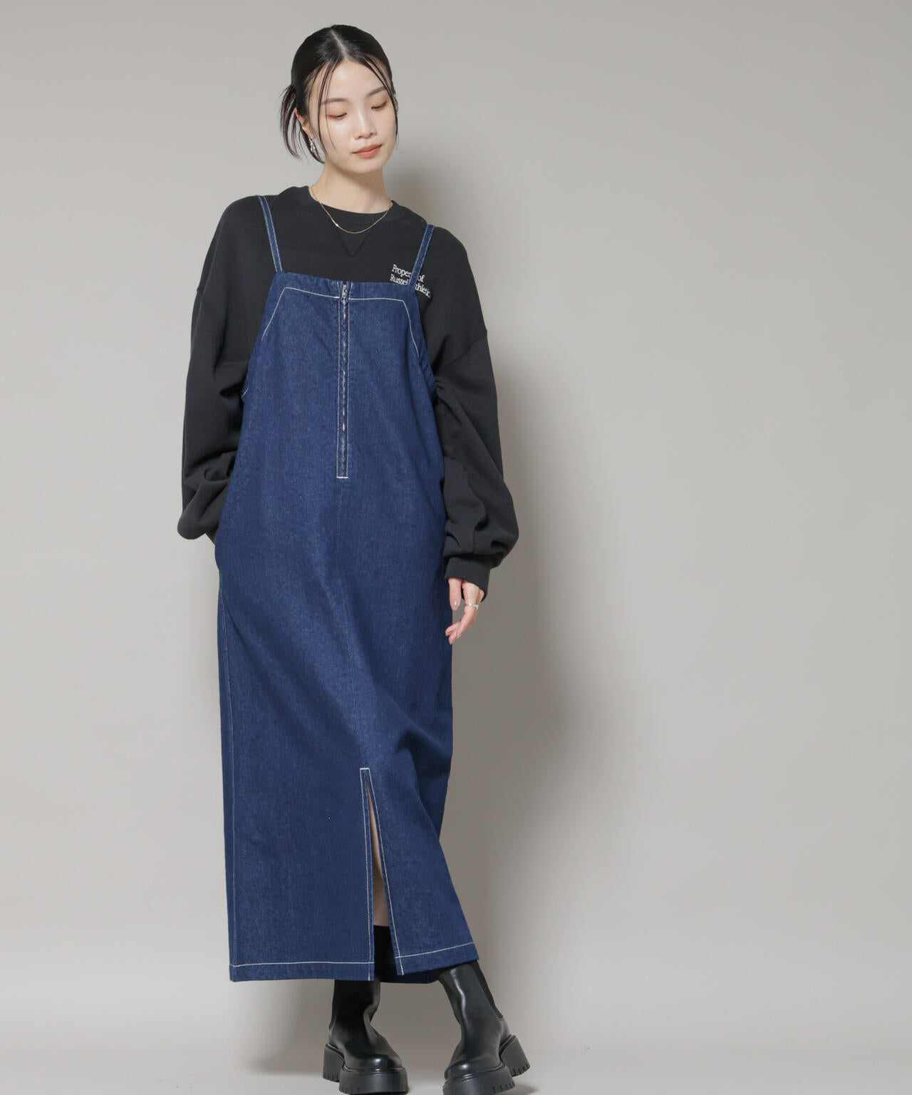 前後2wayデニムキャミソールワンピース | NANO universe（ナノ