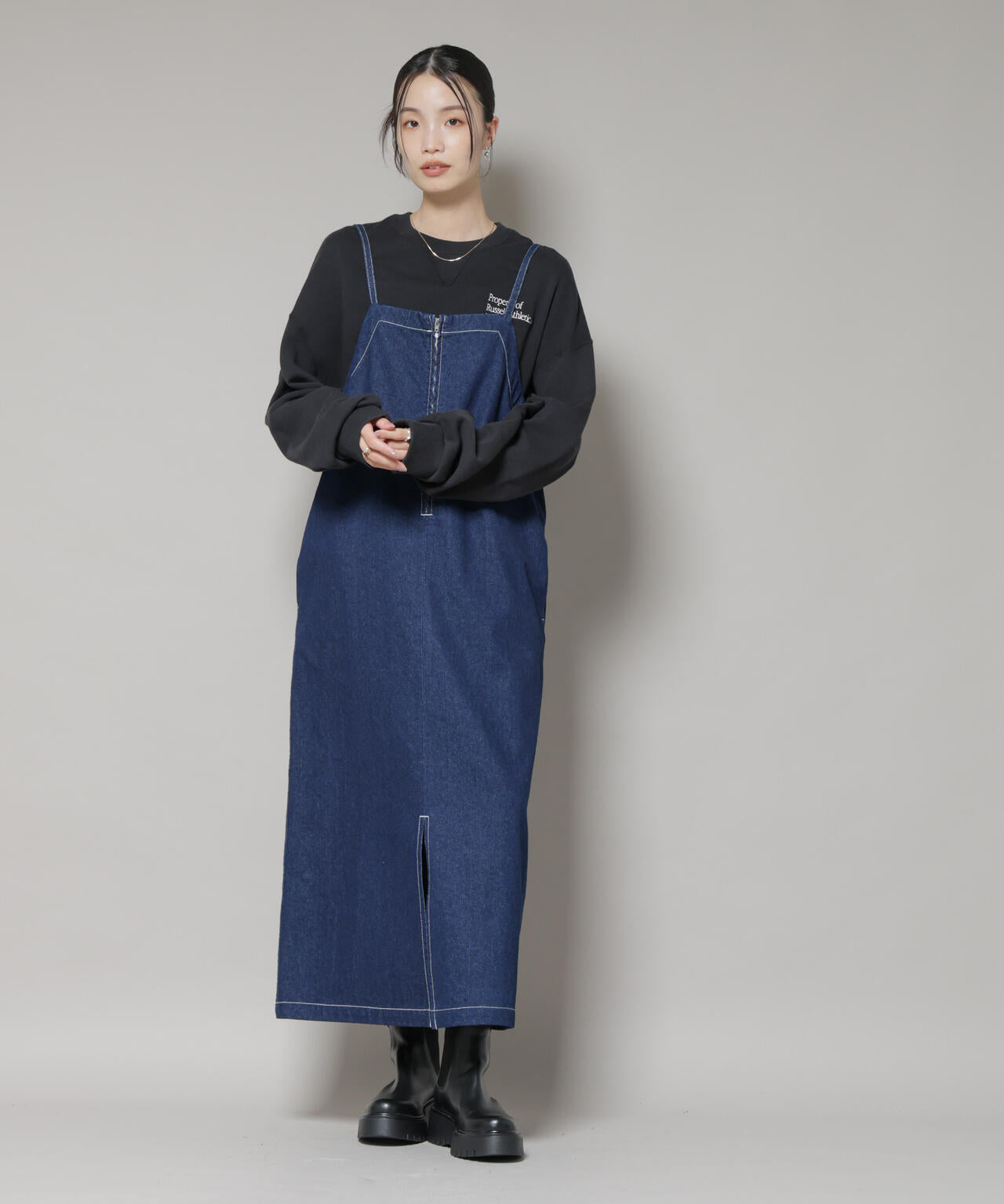 前後2wayデニムキャミソールワンピース | NANO universe（ナノ