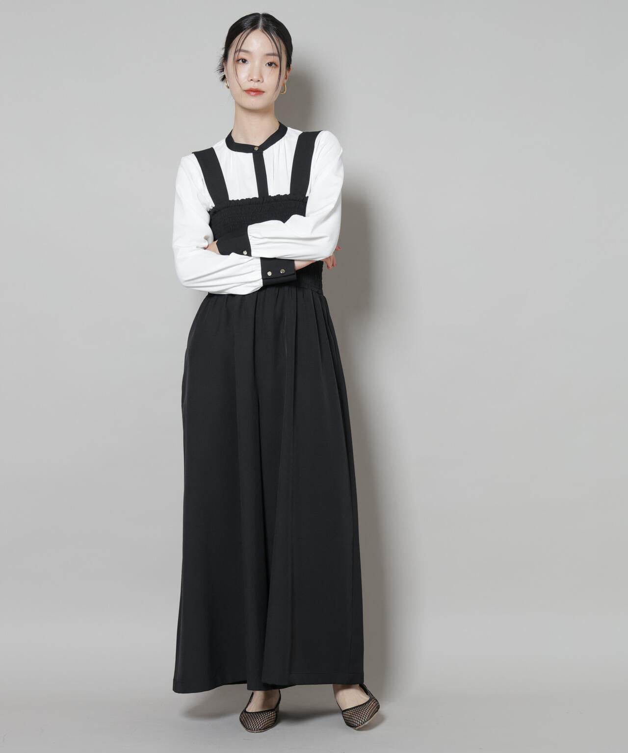 シャーリングサロペット