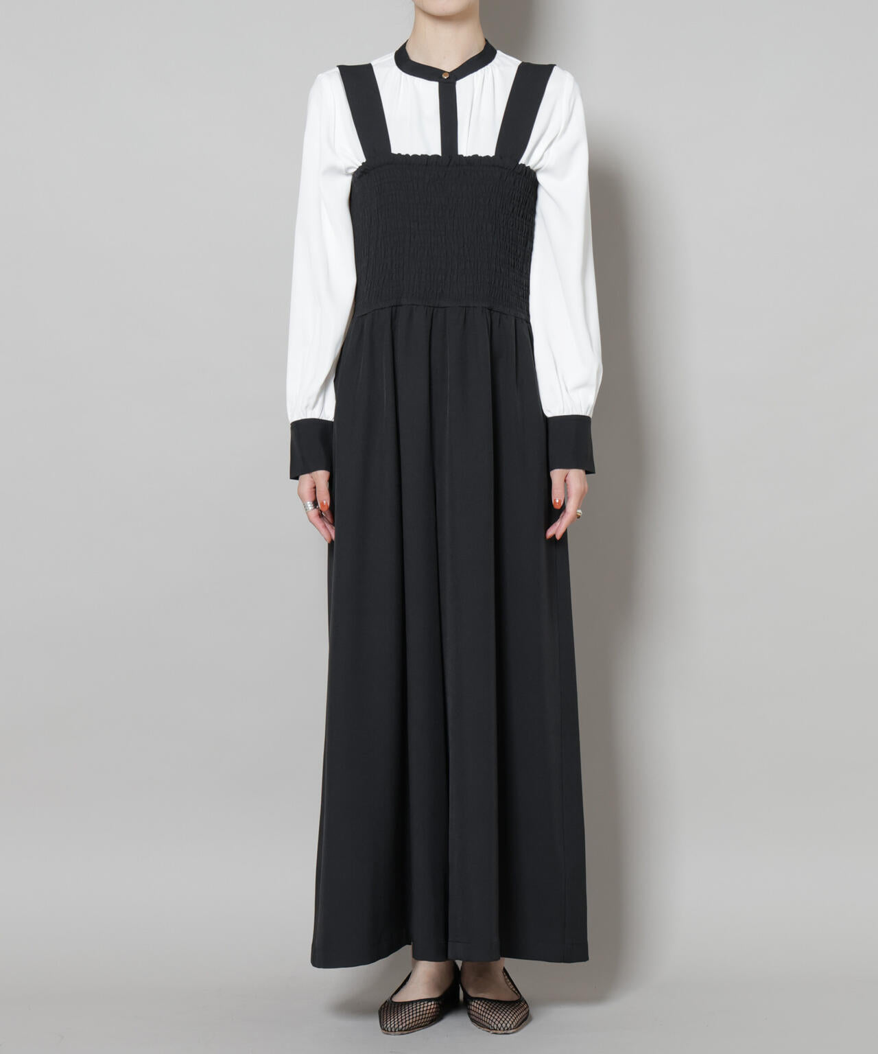 シャーリングサロペット