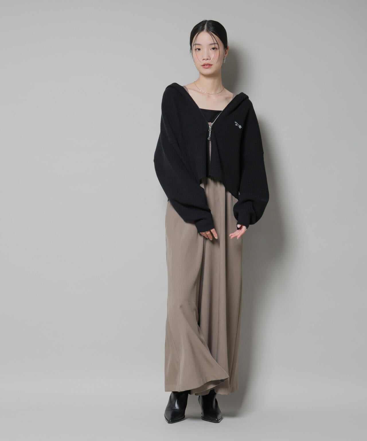 シャーリングサロペット