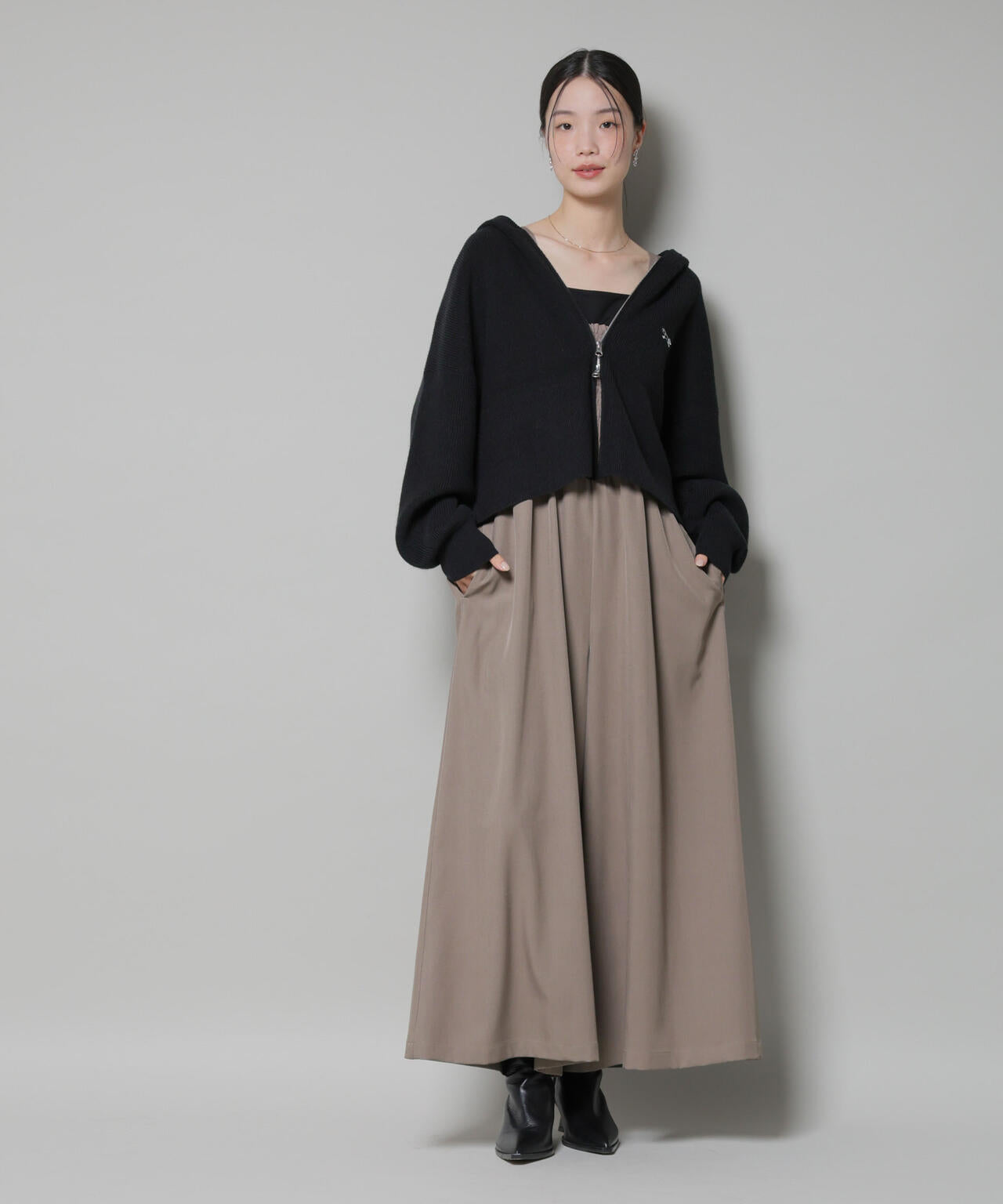 シャーリングサロペット