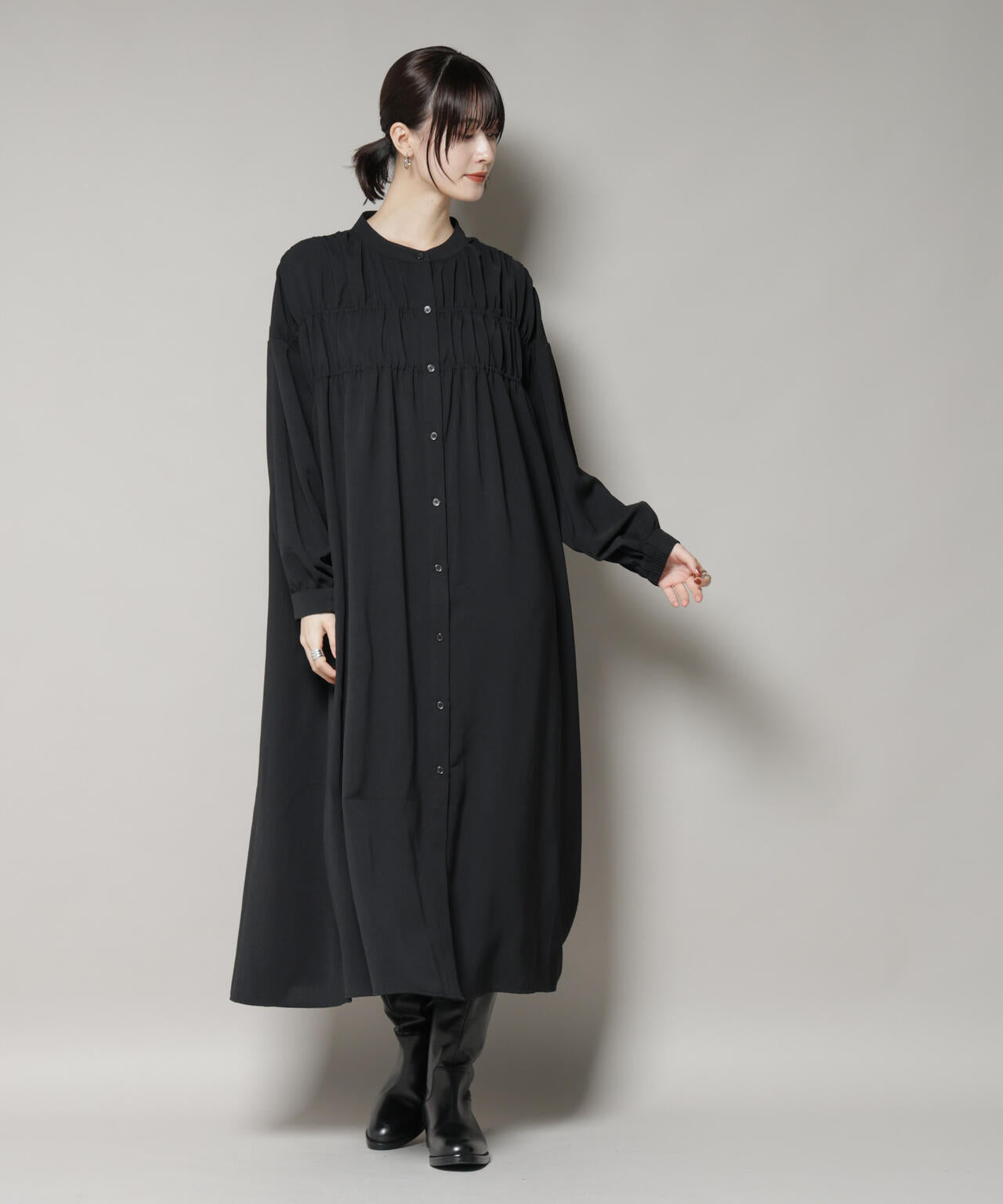 ギャザー切り替えデザインワンピース | NANO universe（ナノ