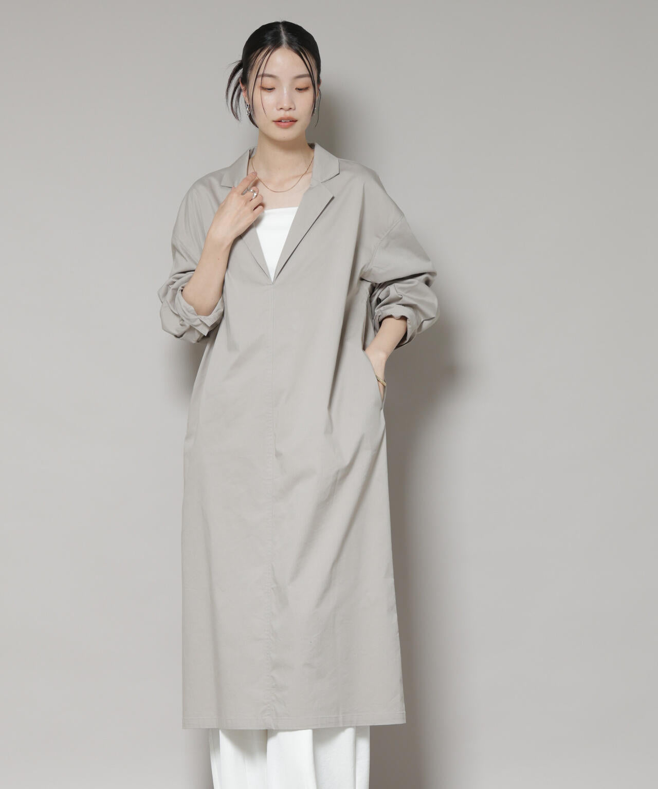 テーラードカラーロングワンピース | NANO universe（ナノ・ユニバース