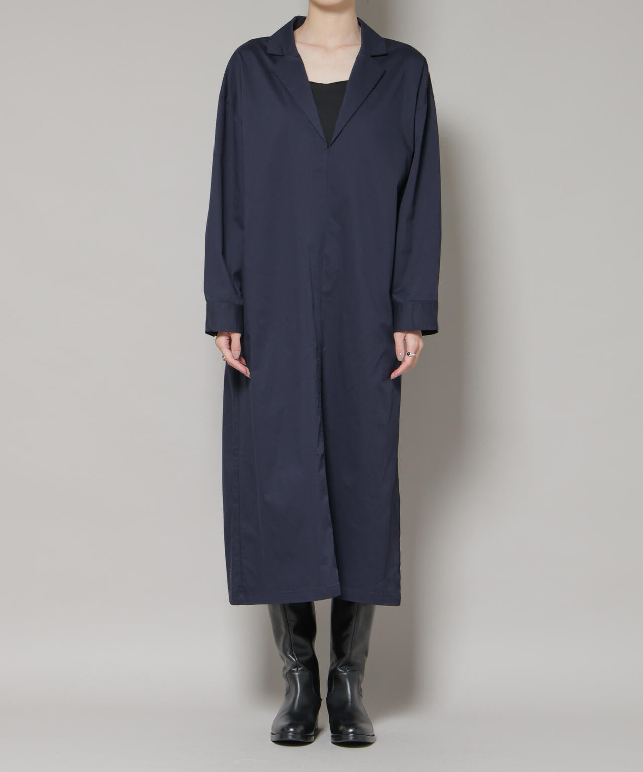 テーラードカラーロングワンピース