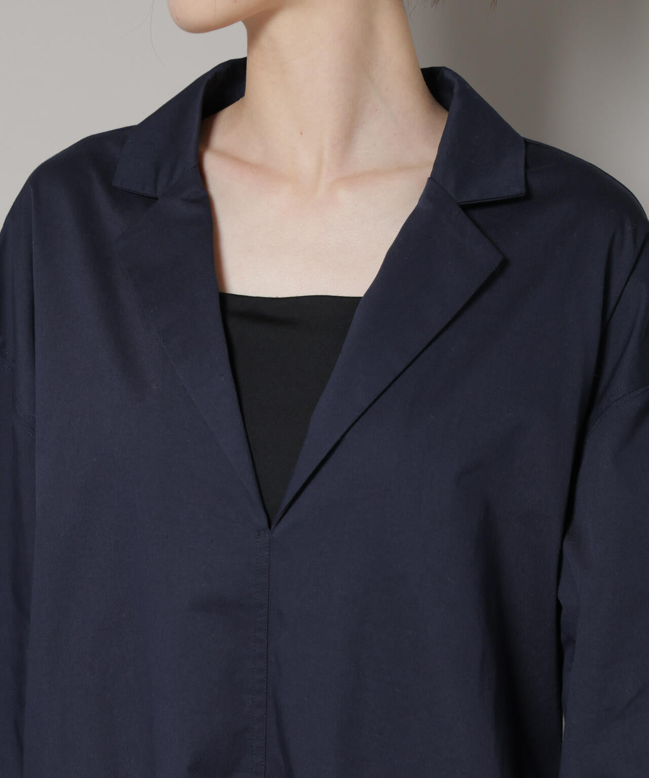 テーラードカラーロングワンピース