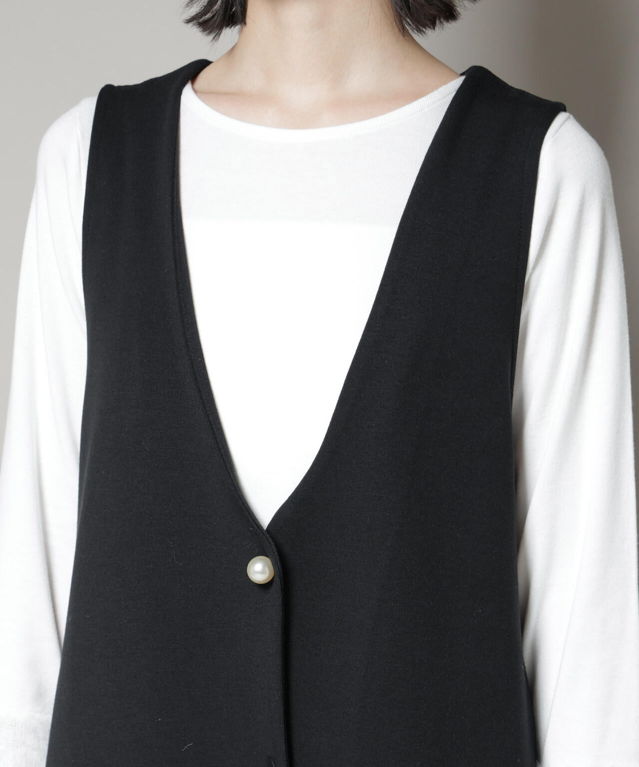 ジレワンピース×ファースリーブトップス アンサンブルセット