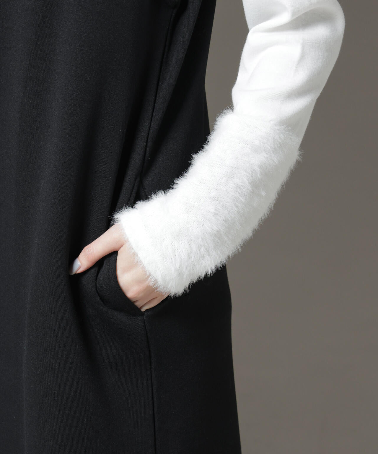 ジレワンピース×ファースリーブトップス アンサンブルセット