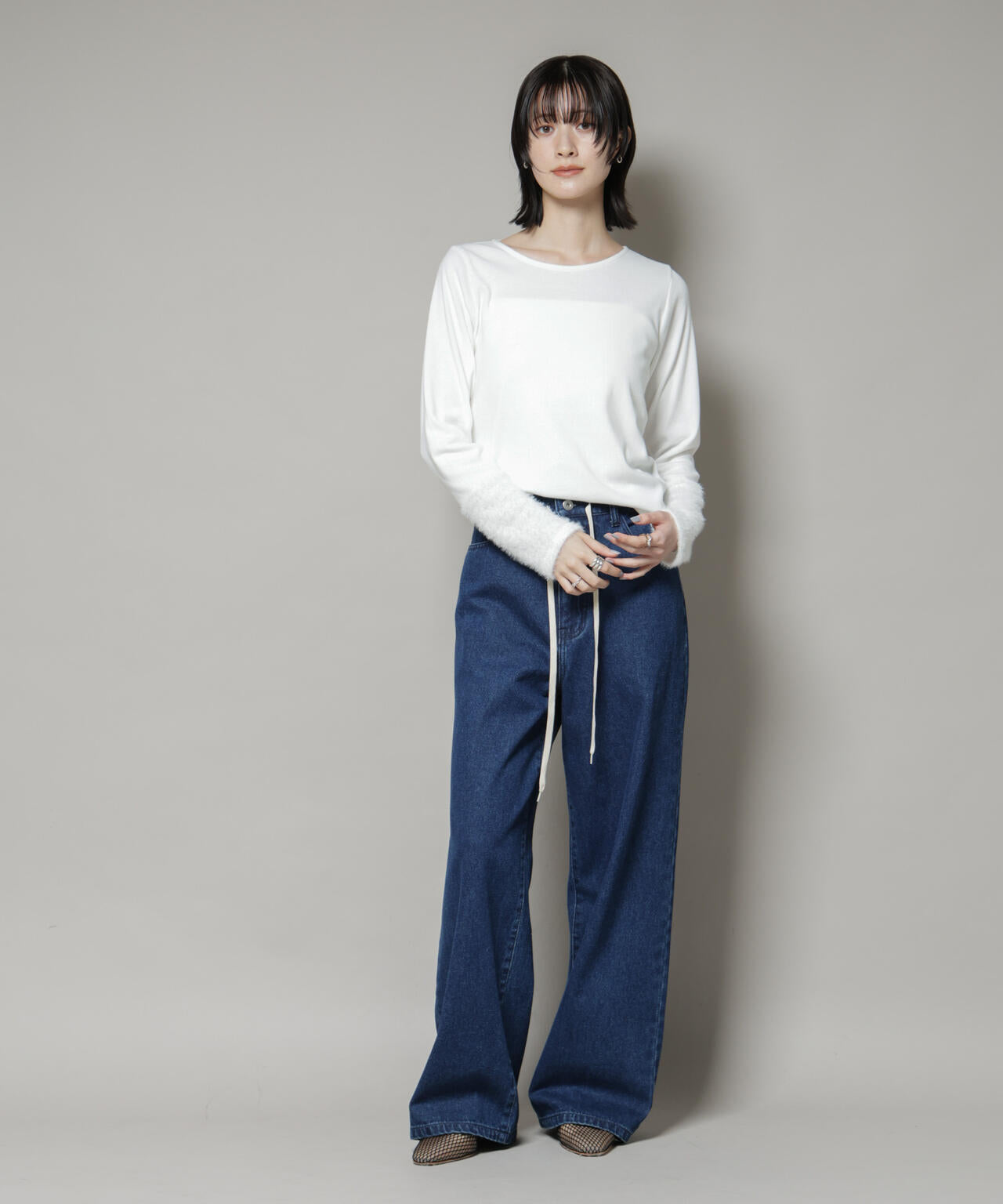 ジレワンピース×ファースリーブトップス アンサンブルセット