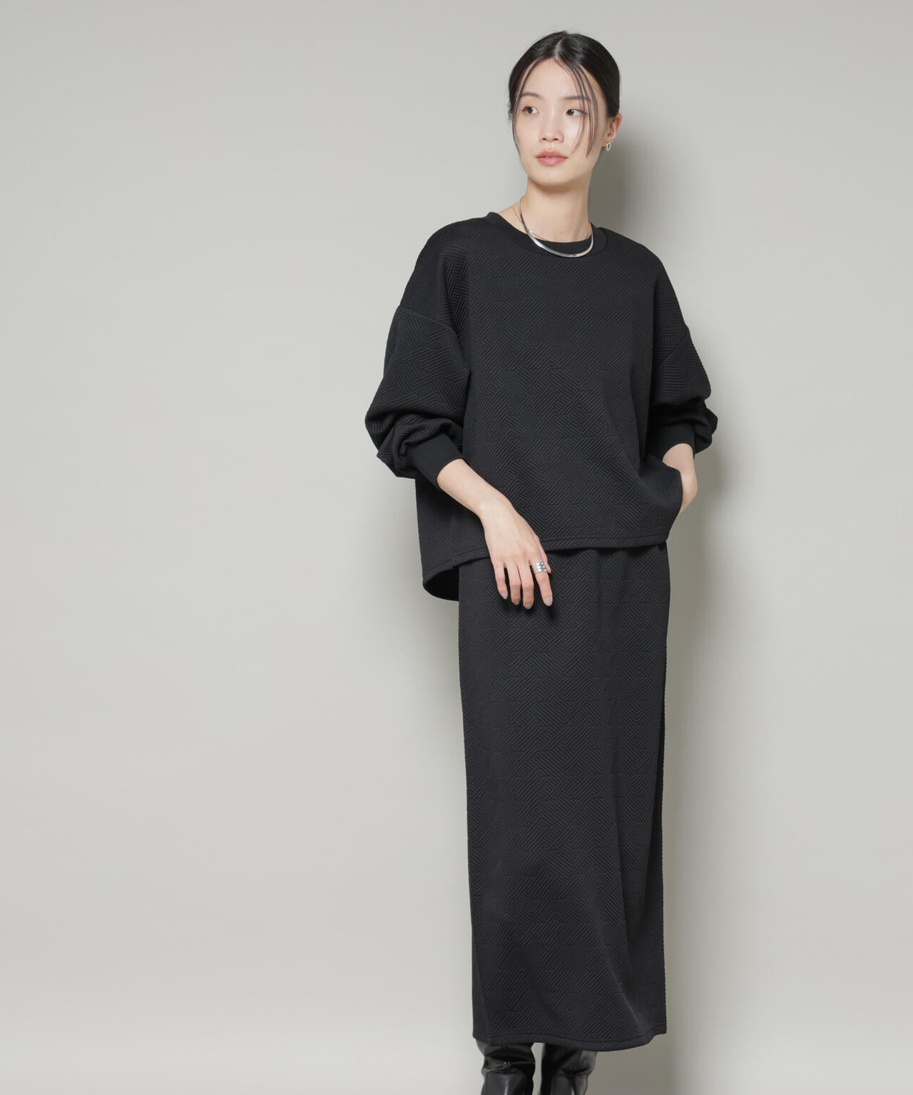 60's ジャガード織 セットアップ joker（ジョーカー） セットアップ カッタウェイカラー長袖シャツ