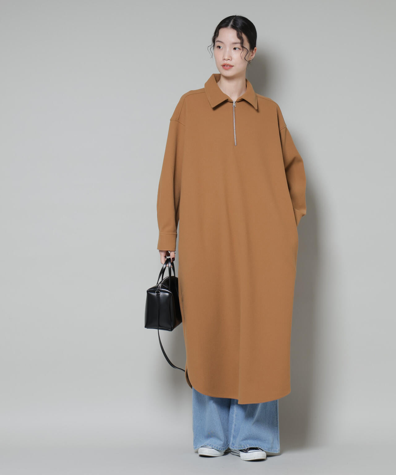 ソフトメルトンジャージーハーフジップワンピース | NANO universe