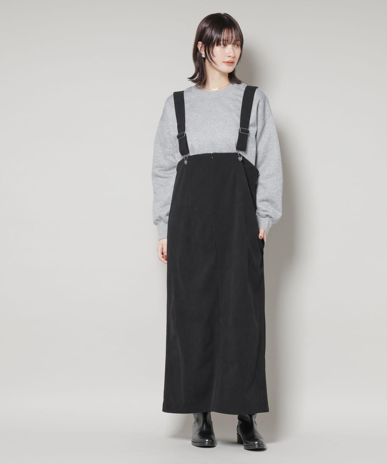ストレッチ起毛ジャンパースカート(セットアップ可) | NANO universe