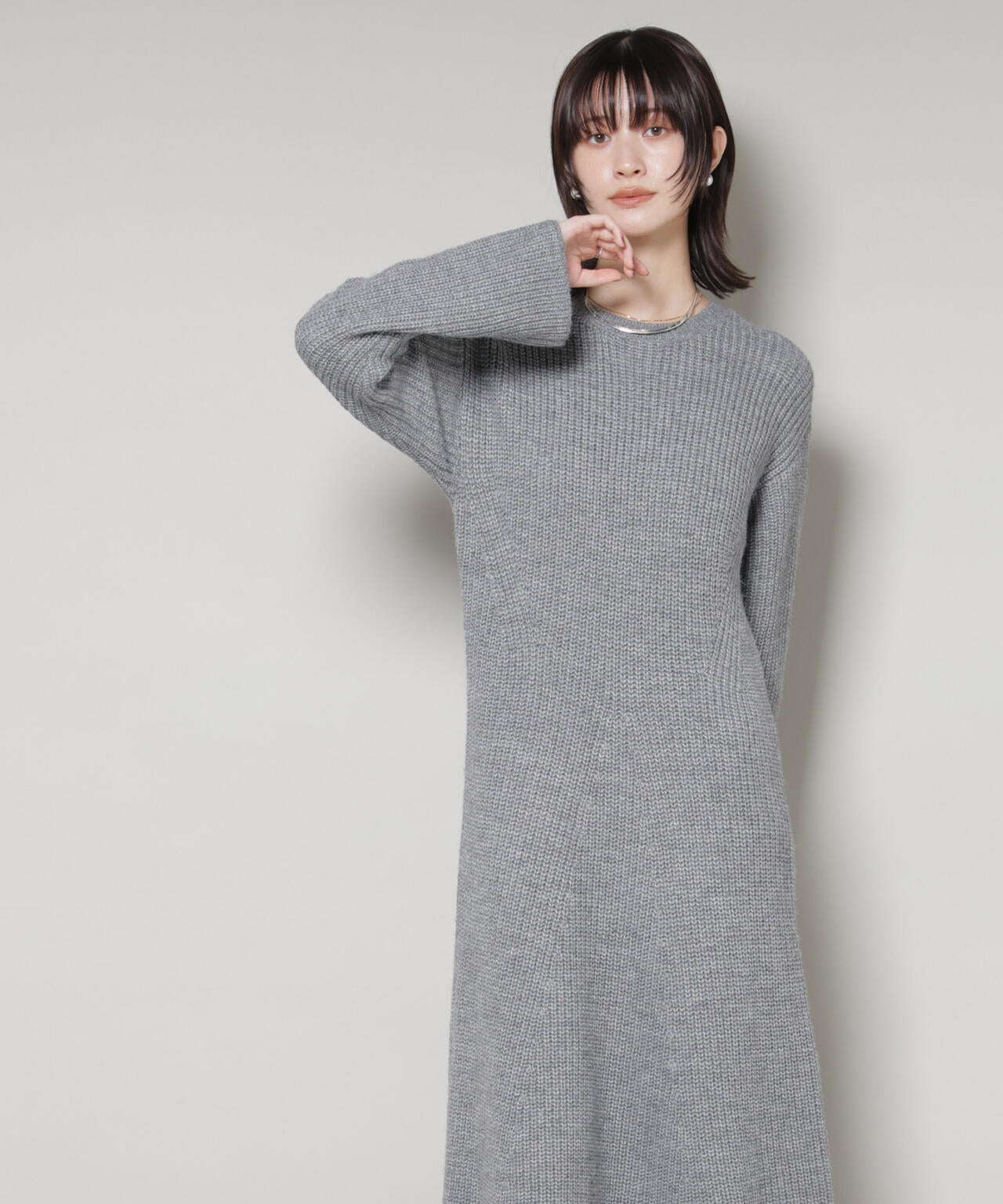 片畦フレアニットワンピース | NANO universe（ナノ・ユニバース