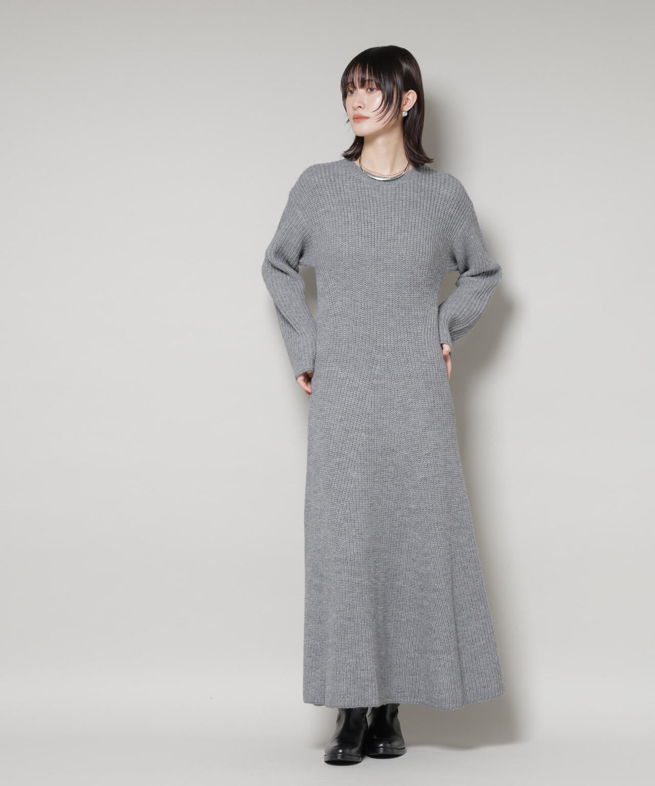 片畦フレアニットワンピース | NANO universe（ナノ・ユニバース