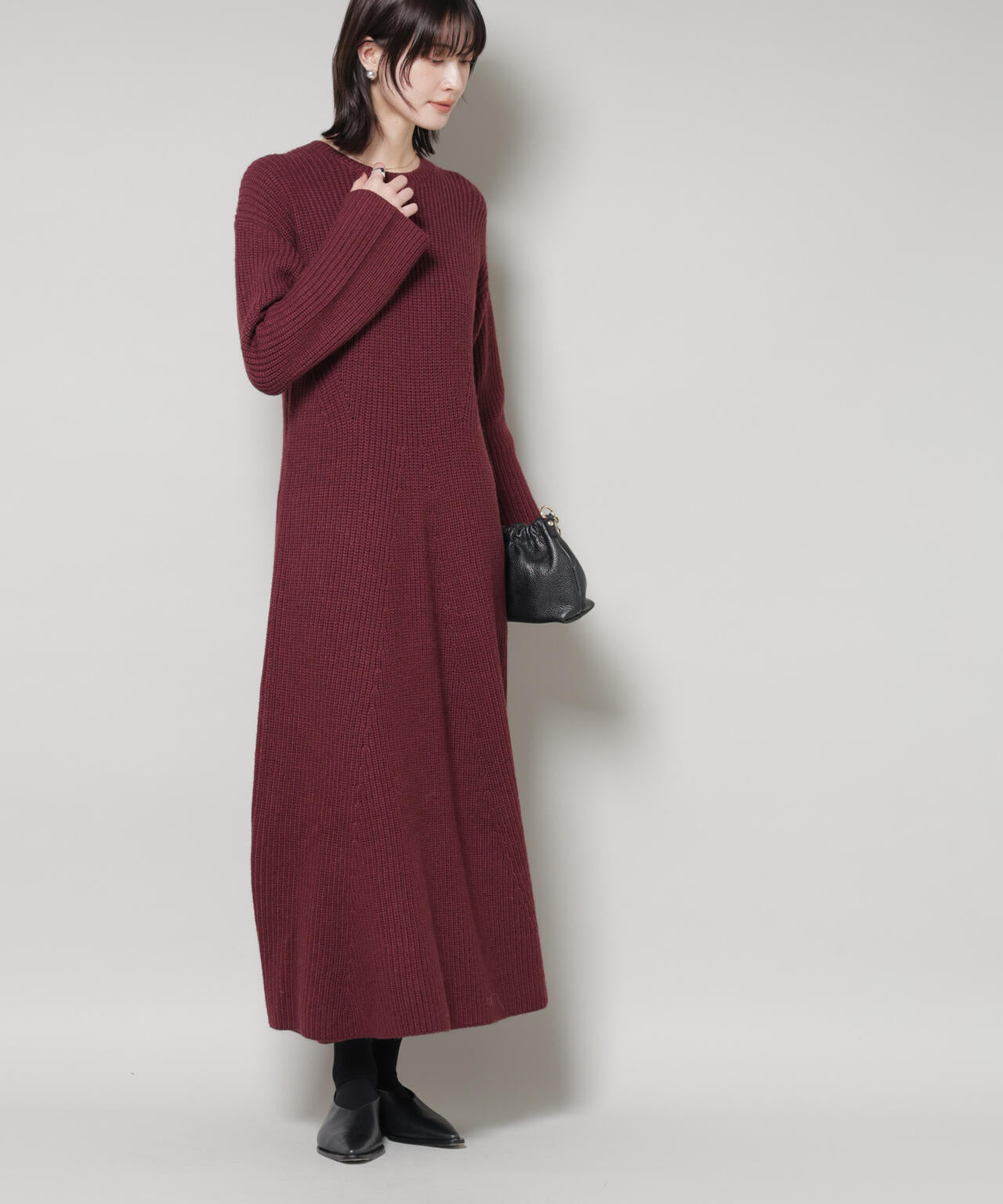 片畦フレアニットワンピース | NANO universe（ナノ・ユニバース