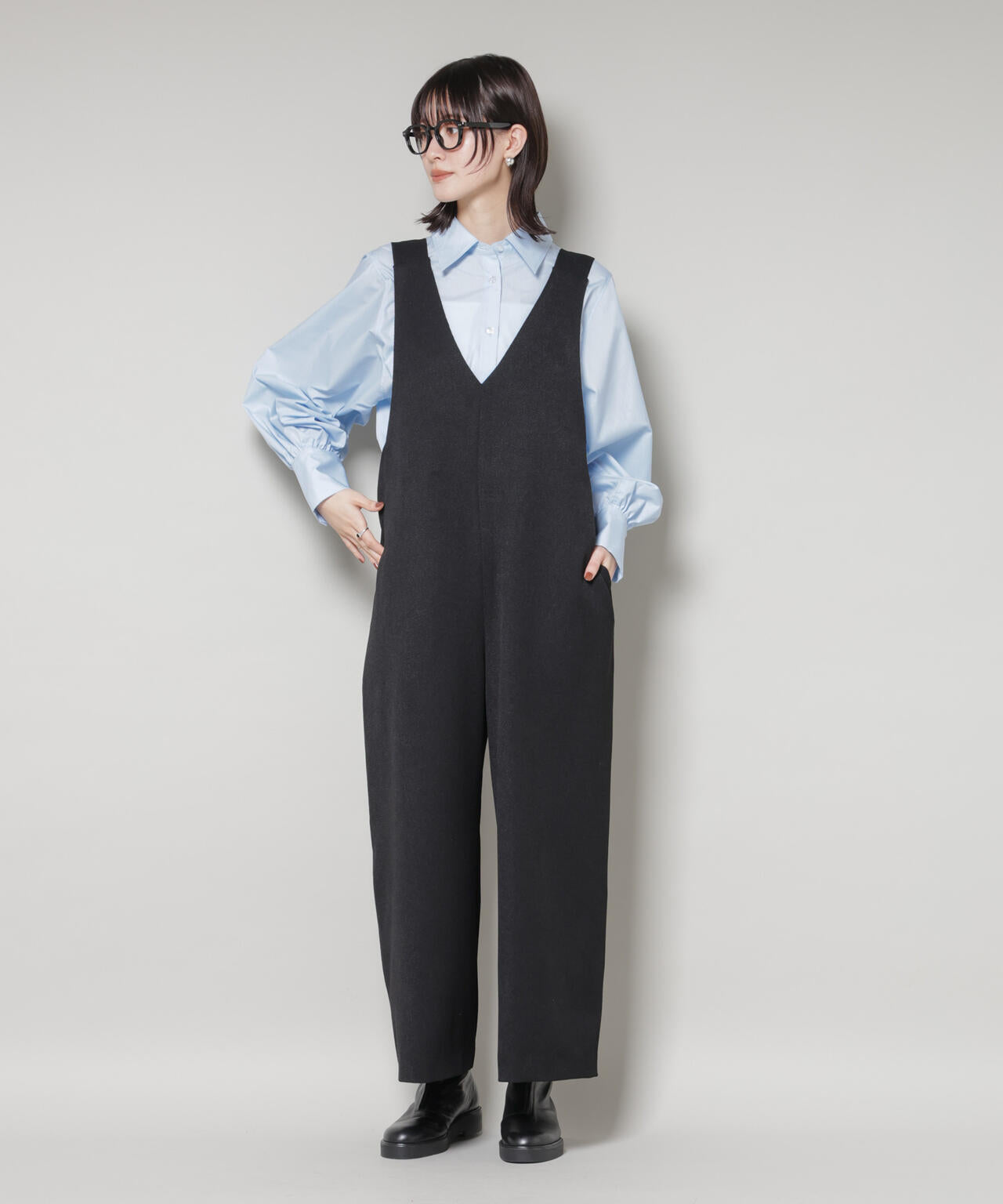 Vネックオールインワン | NANO universe（ナノ・ユニバース） ｜【公式