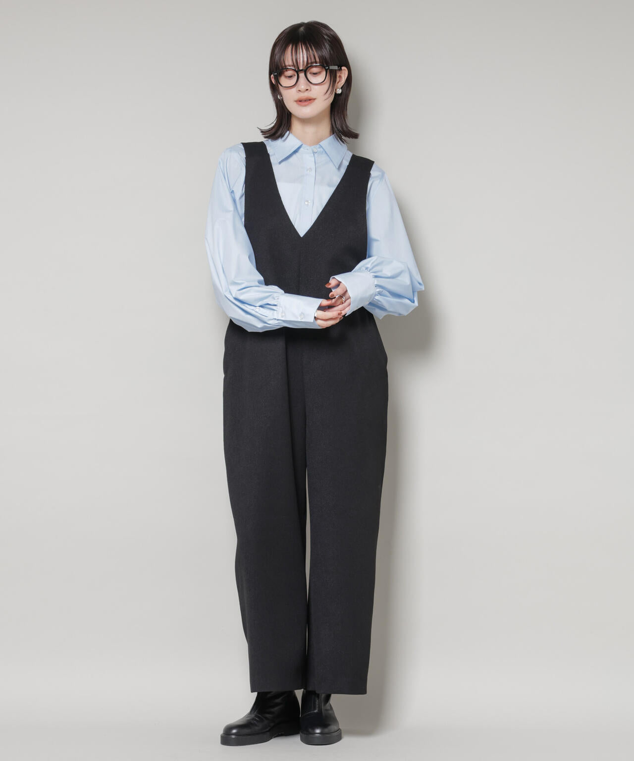 Vネックオールインワン | NANO universe（ナノ・ユニバース） ｜【公式