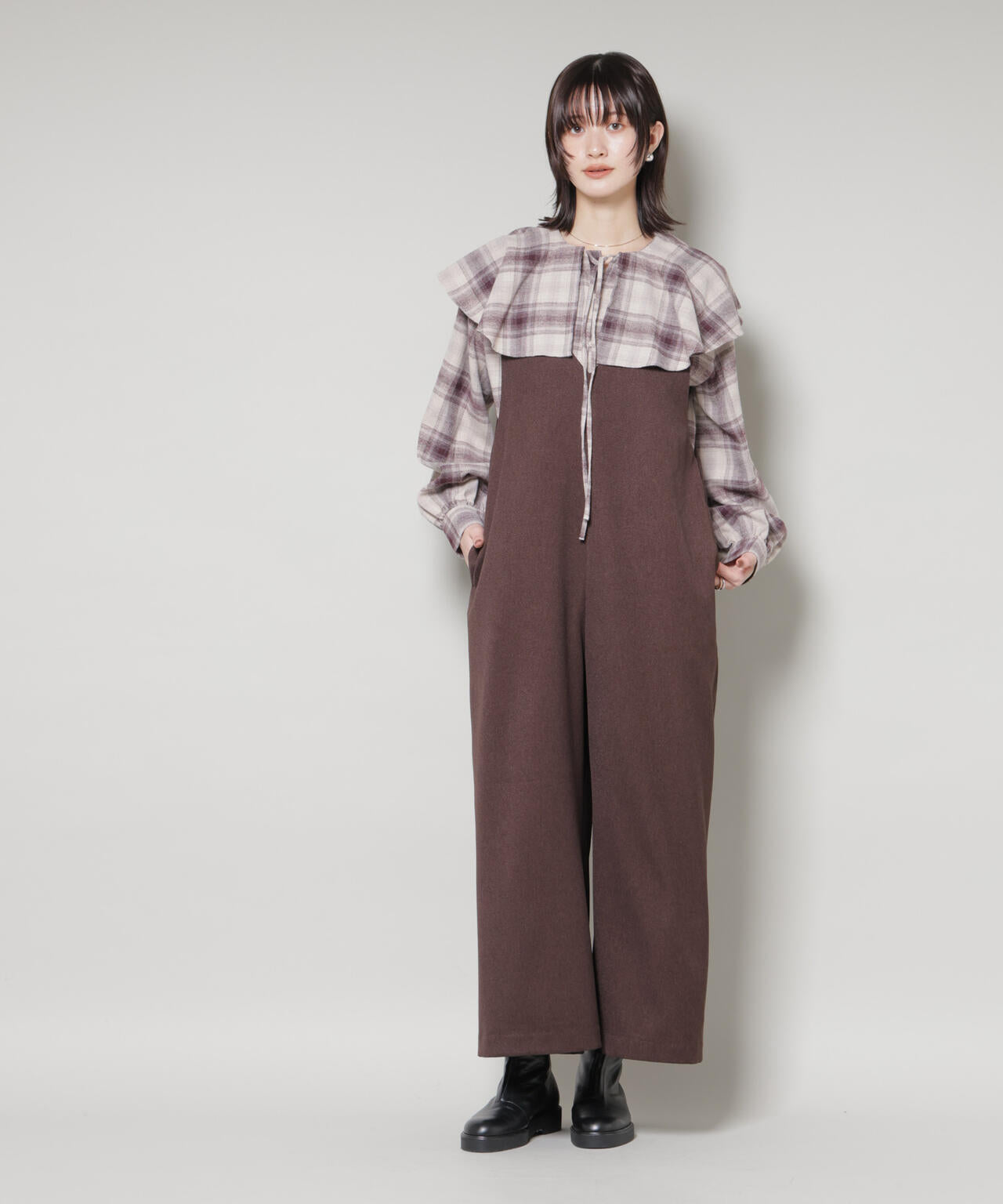 Vネックオールインワン | NANO universe（ナノ・ユニバース） ｜【公式