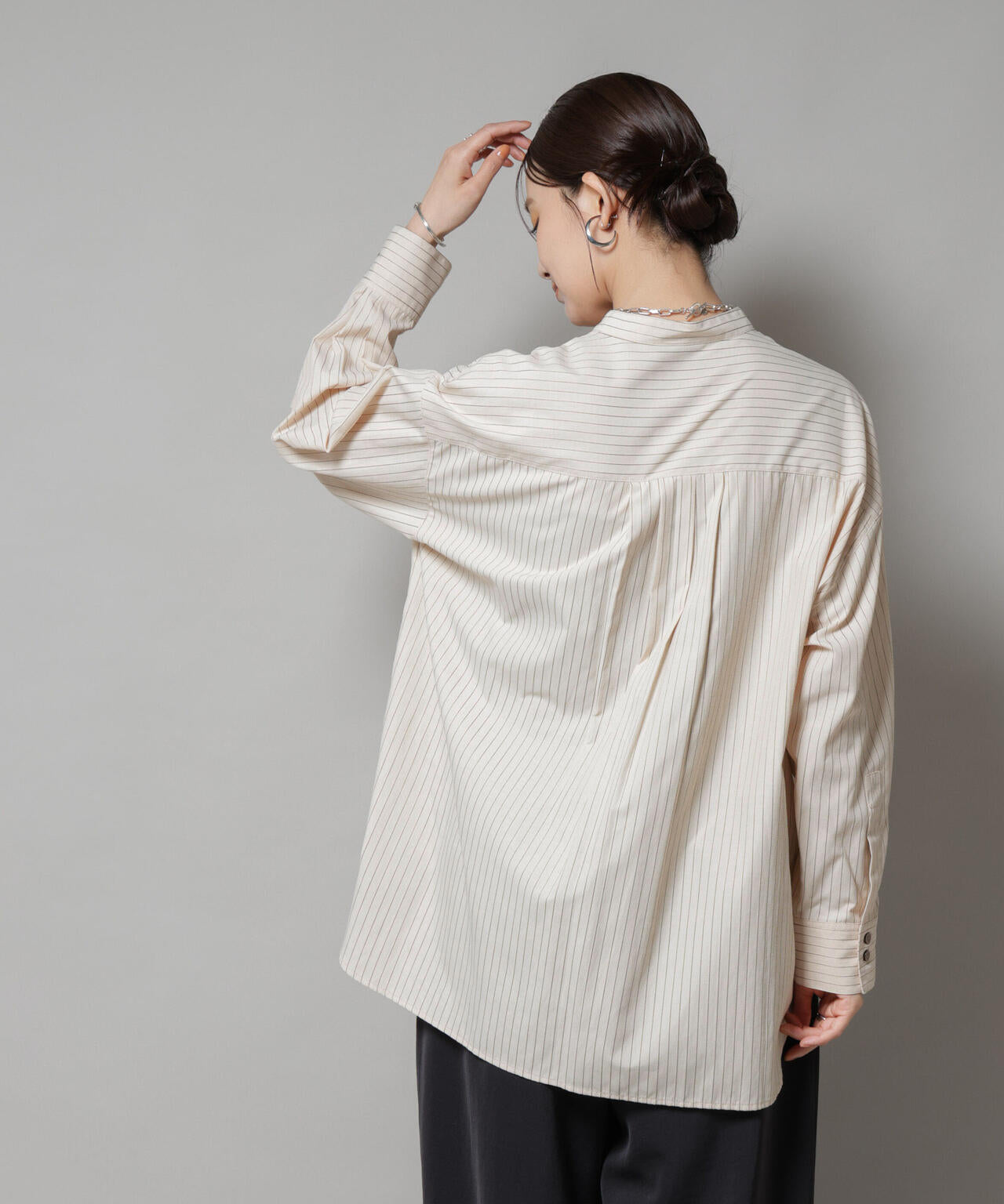 スタンドカラーストライプシャツ | NANO universe（ナノ・ユニバース