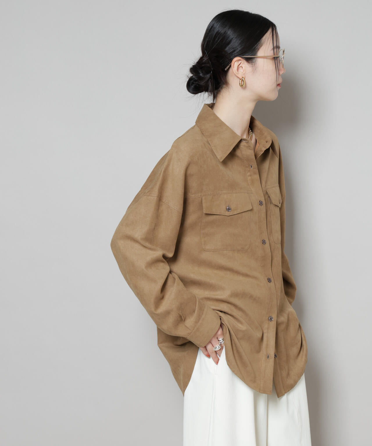 フェイクスエードシャツ(セットアップ可)