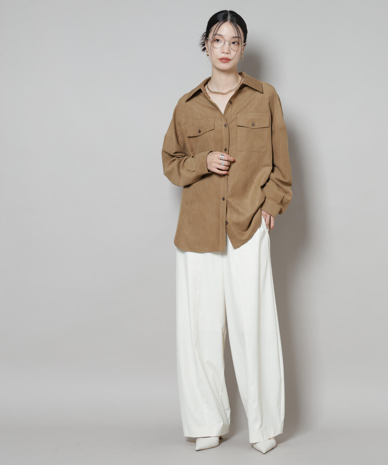 フェイクスエードシャツ(セットアップ可)