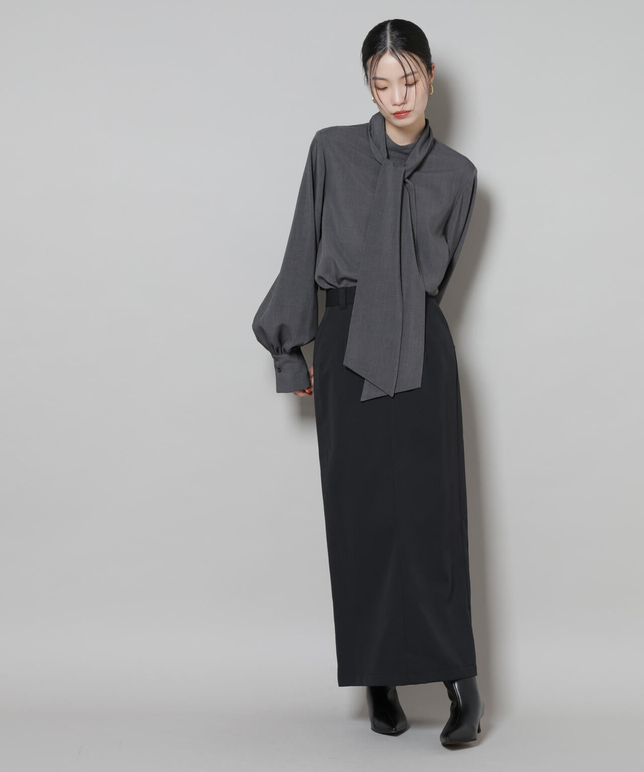 ボータイ取り外し可能2wayブラウス