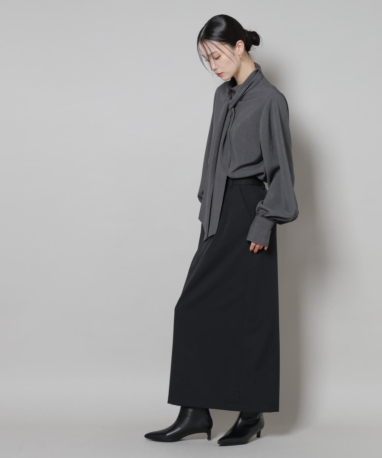 ボータイ取り外し可能2wayブラウス