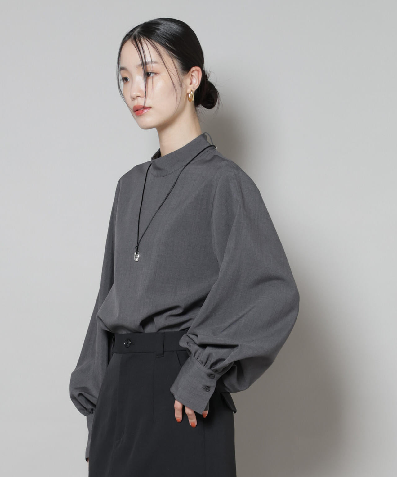 ボータイ取り外し可能2wayブラウス