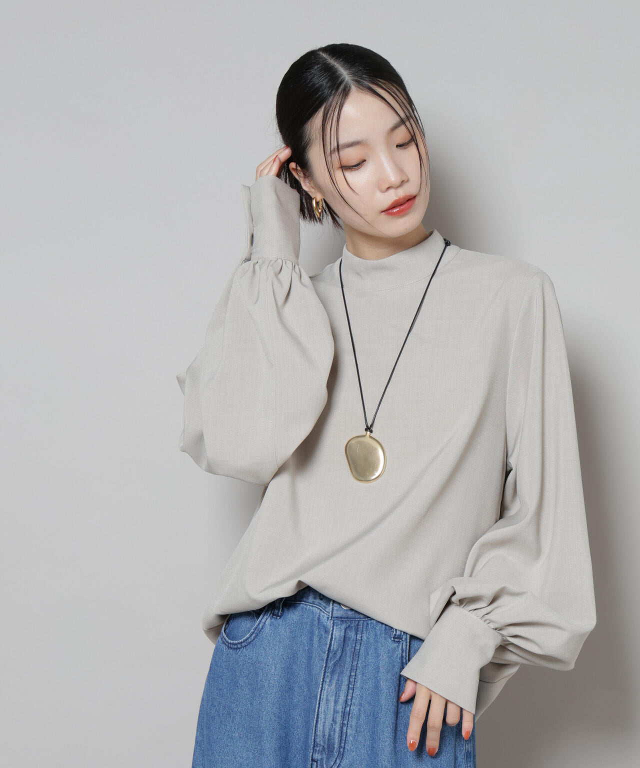 ボータイ取り外し可能2wayブラウス