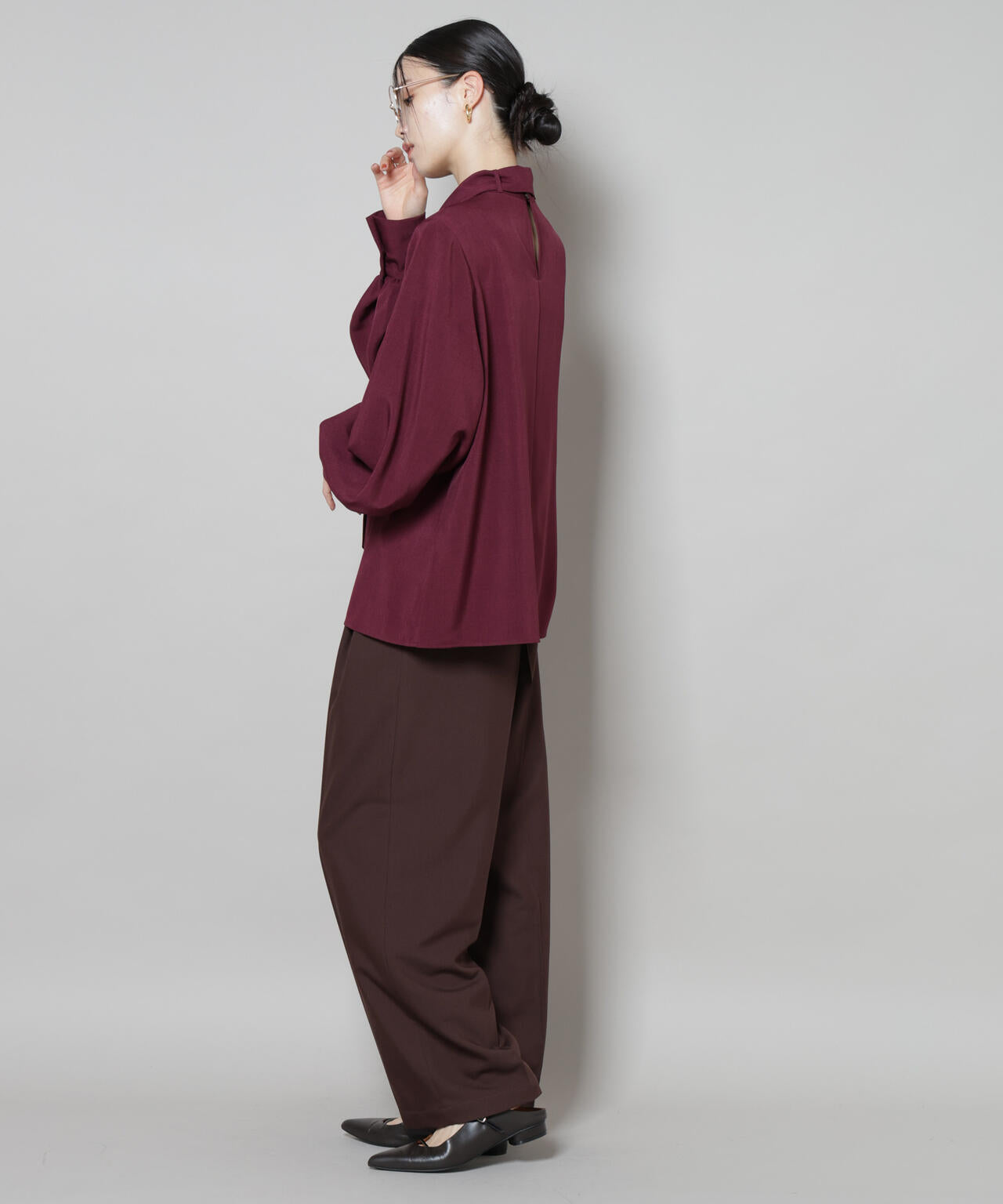 ボータイ取り外し可能2wayブラウス