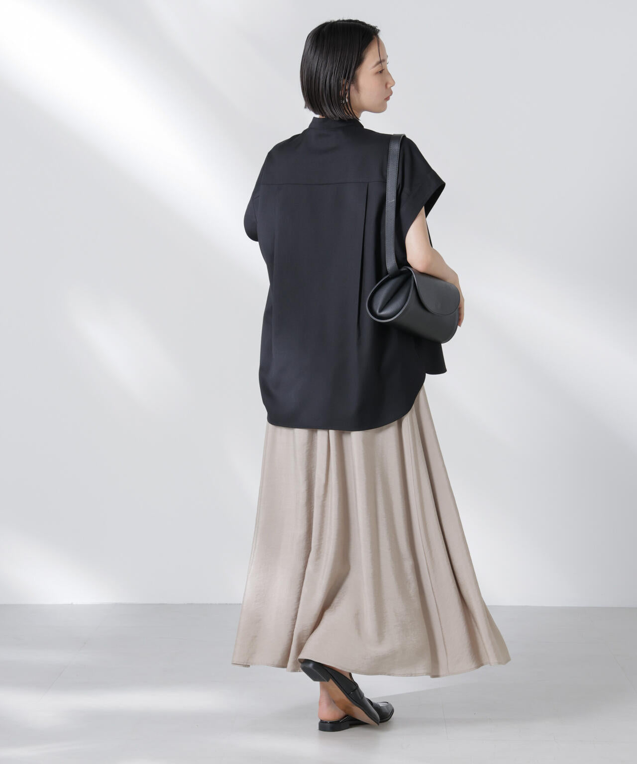 バンドカラーノースリーブシャツ(セットアップ可)