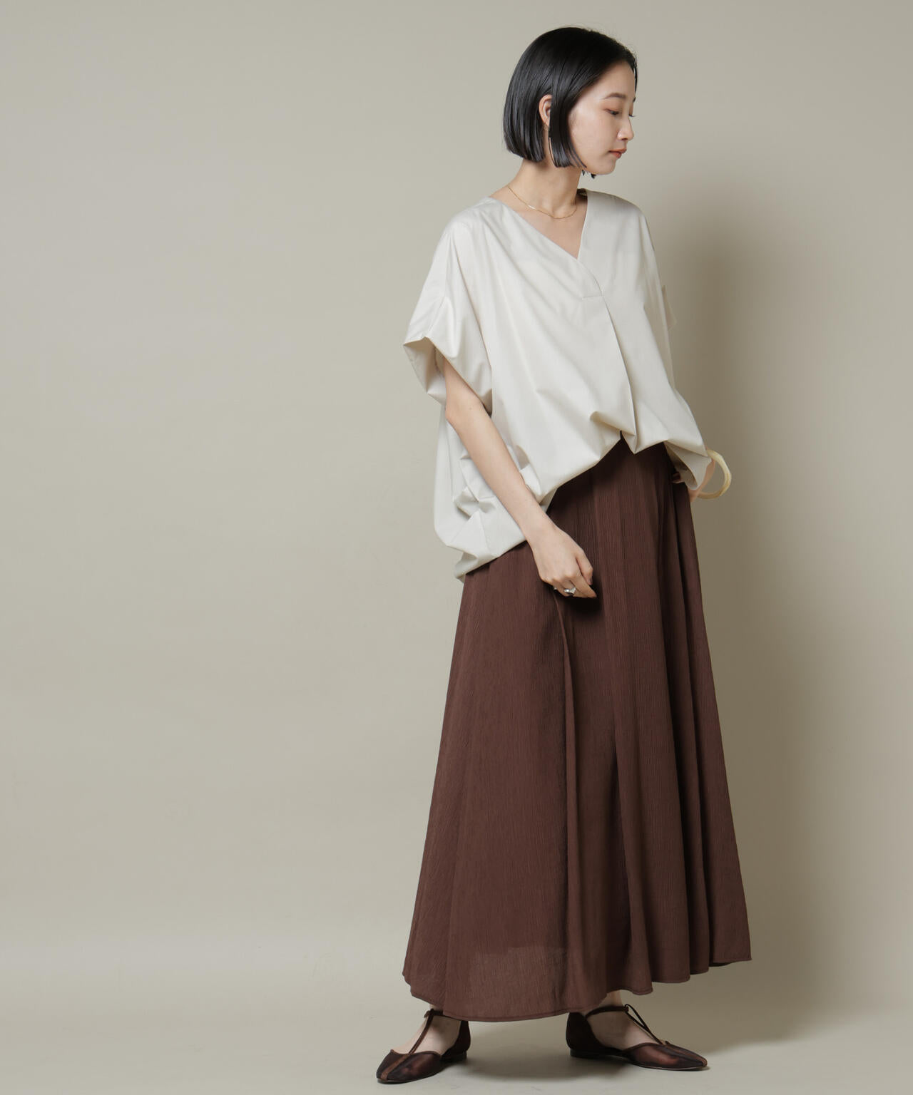 ドルマンワイドスキッパーブラウス