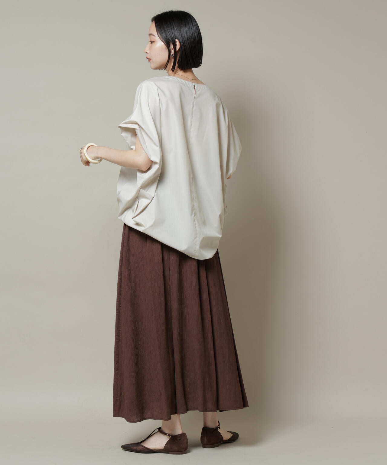 ドルマンワイドスキッパーブラウス
