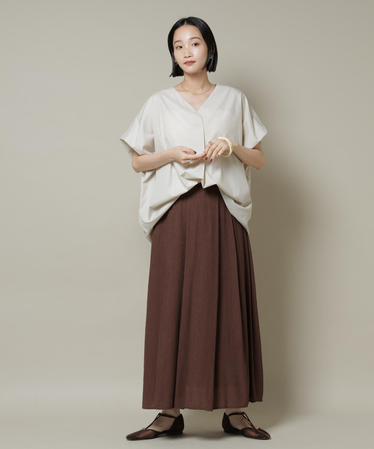 ドルマンワイドスキッパーブラウス