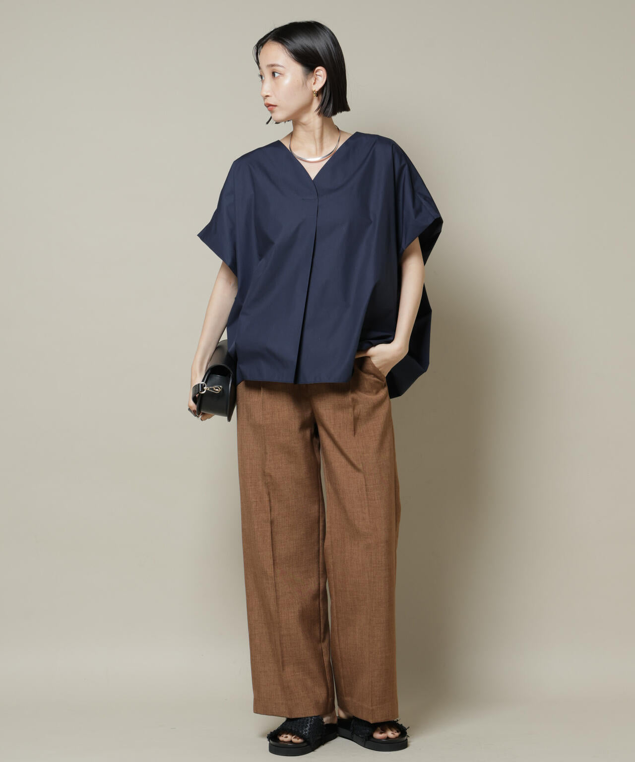 ドルマンワイドスキッパーブラウス