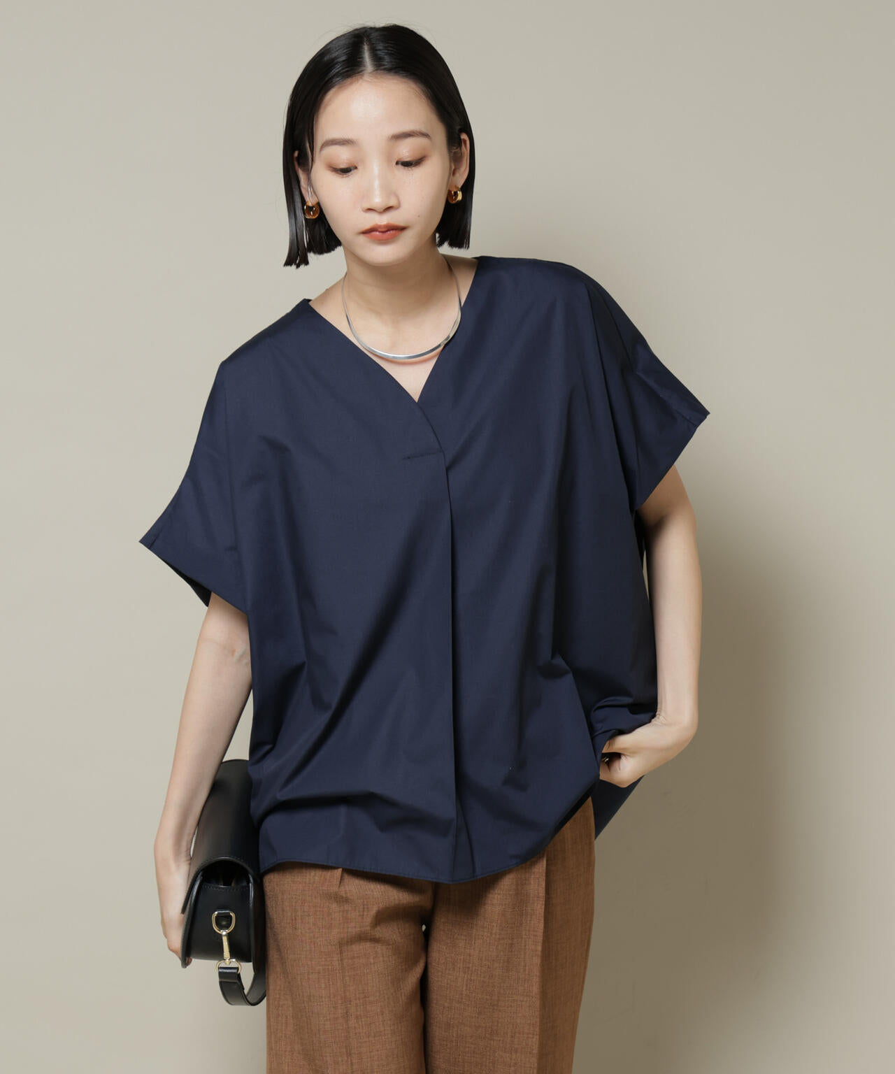 ドルマンワイドスキッパーブラウス